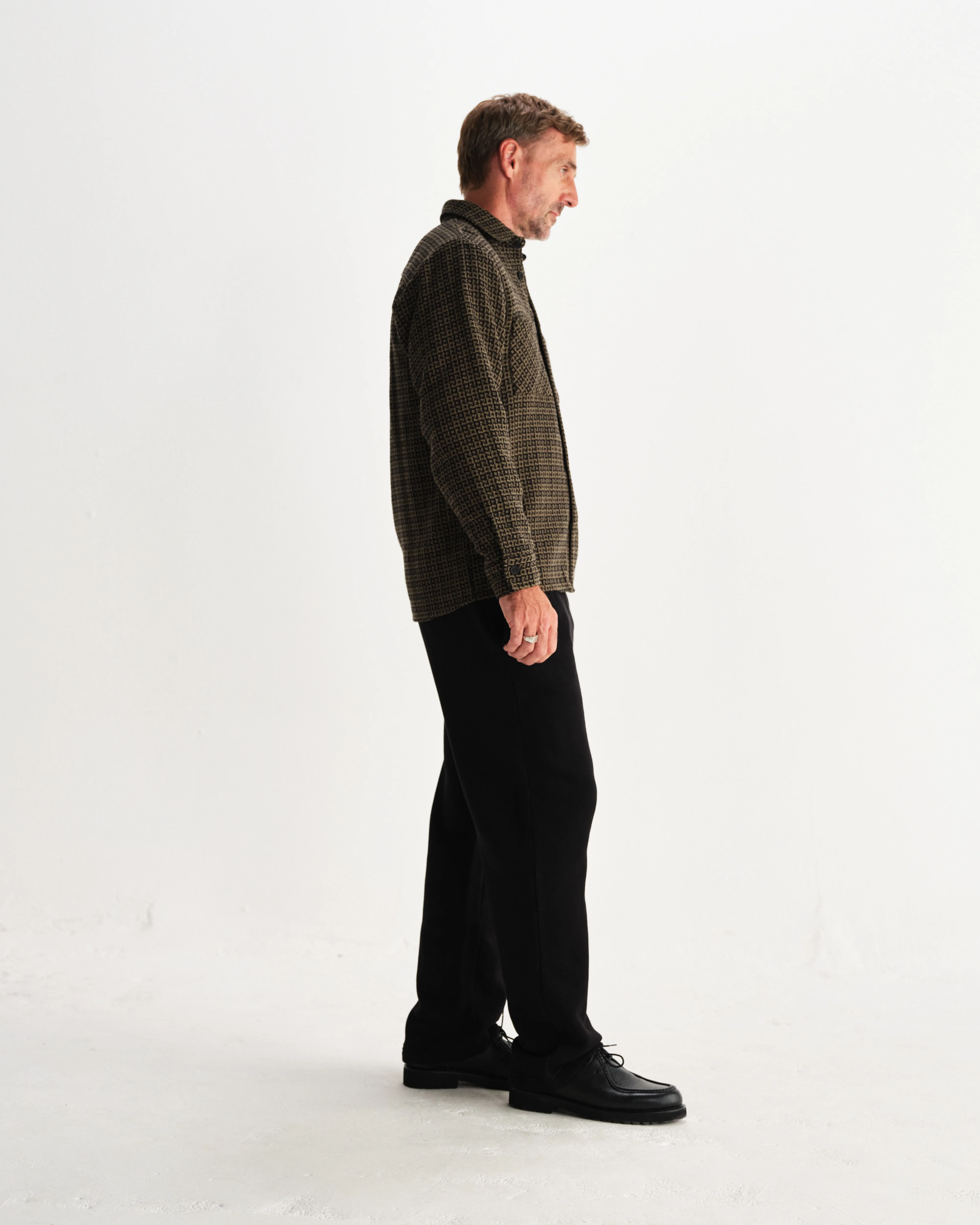 Whiting - Black And Khaki Dizzy Weave Overshirt - Image 5