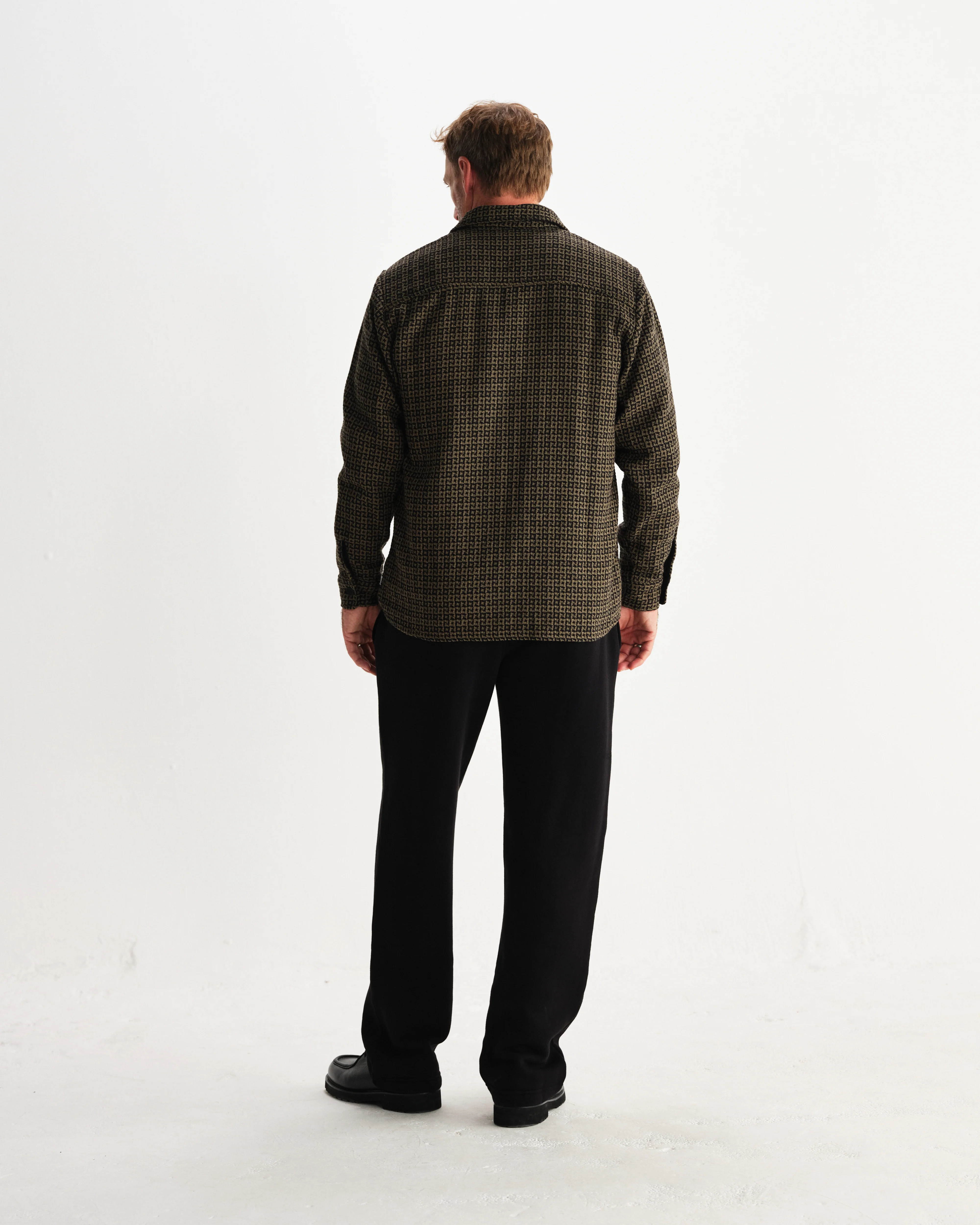 Whiting - Black And Khaki Dizzy Weave Overshirt - Image 6