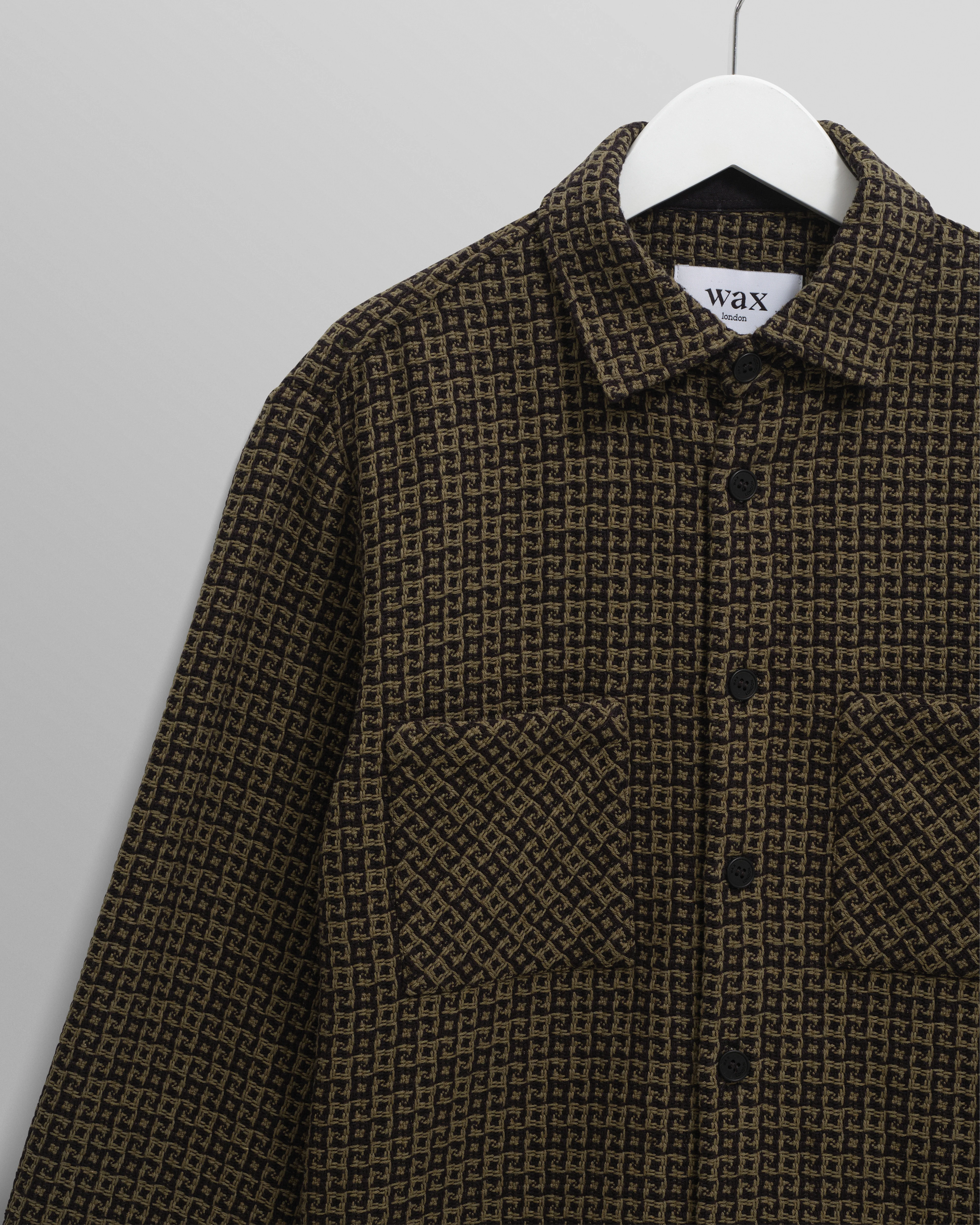 Whiting - Black And Khaki Dizzy Weave Overshirt - Image 7