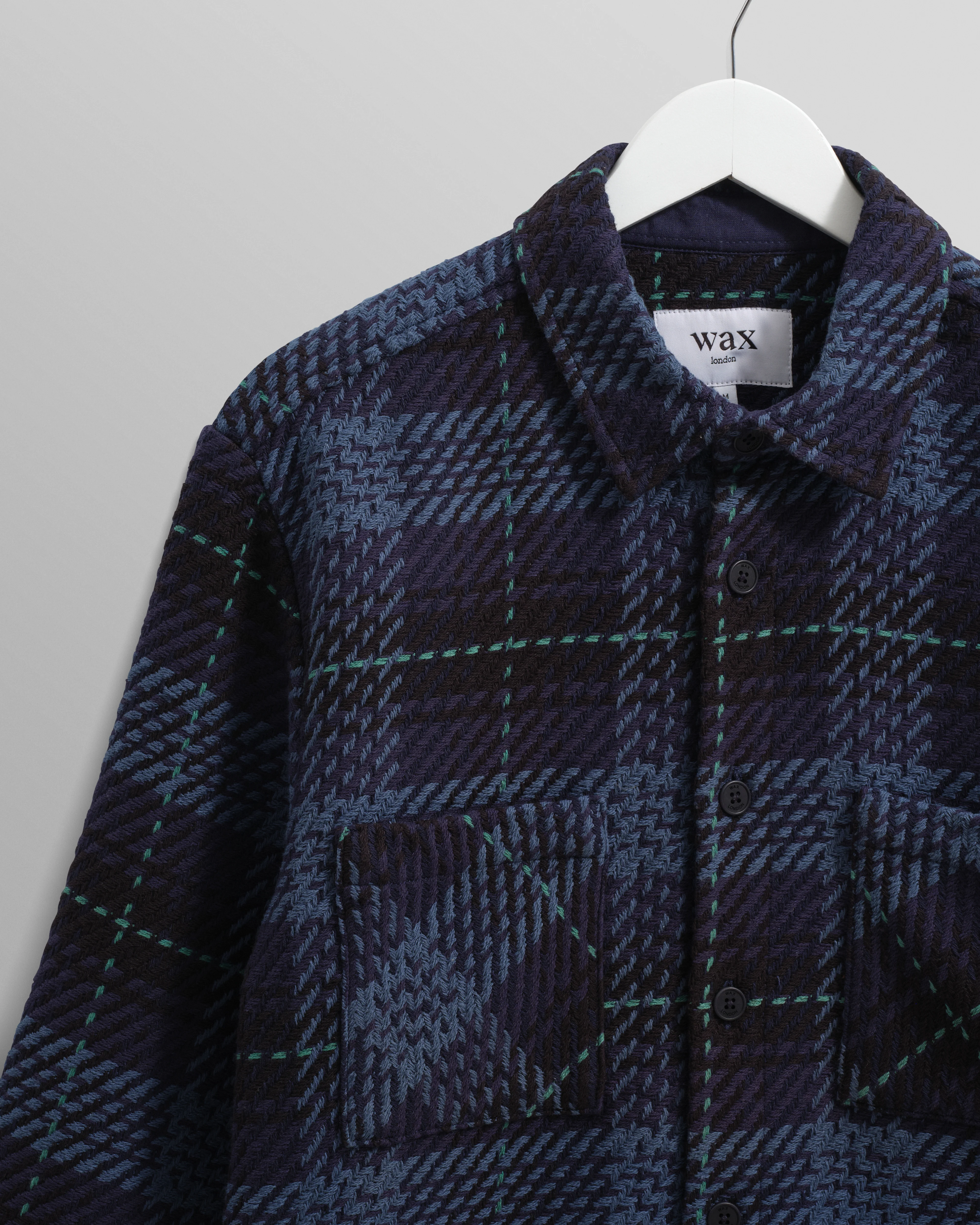 Whiting - Black And Navy Tartan Check Overshirt - Image 2