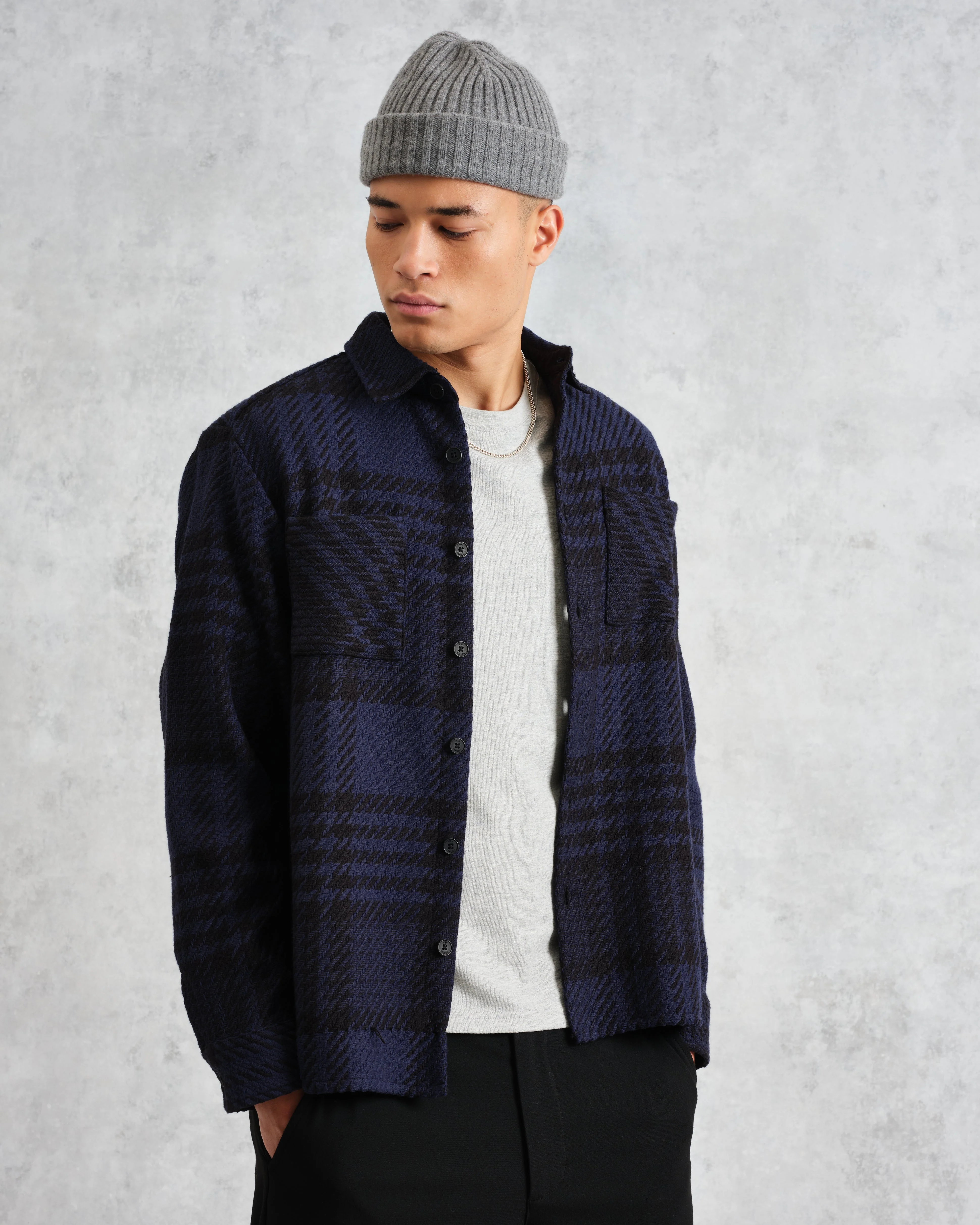 Whiting - Blue And Black Lake Check Overshirt - Image 2