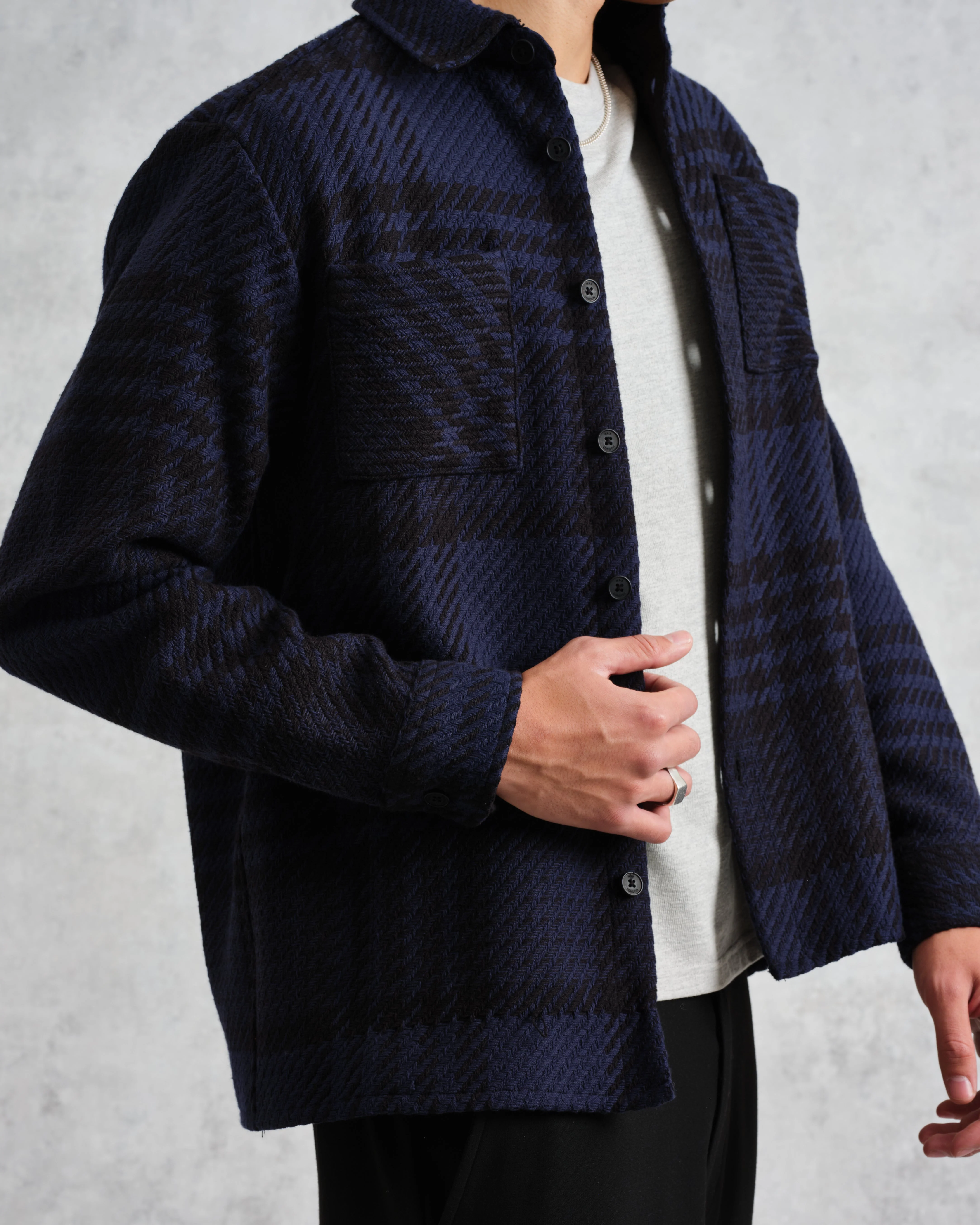 Whiting - Blue And Black Lake Check Overshirt - Image 3