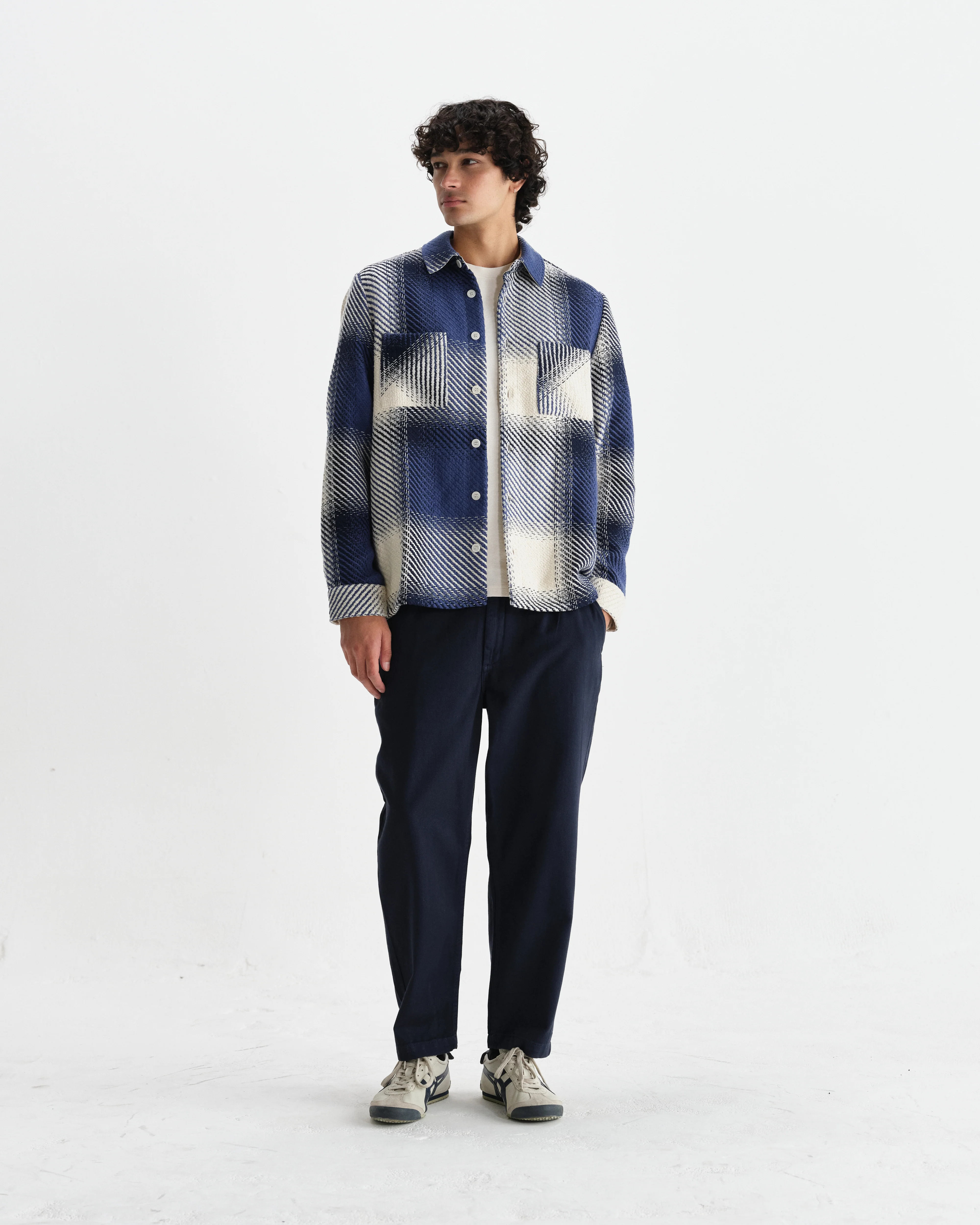 Whiting - Blue And Ecru Shadow Check Overshirt - Image 4
