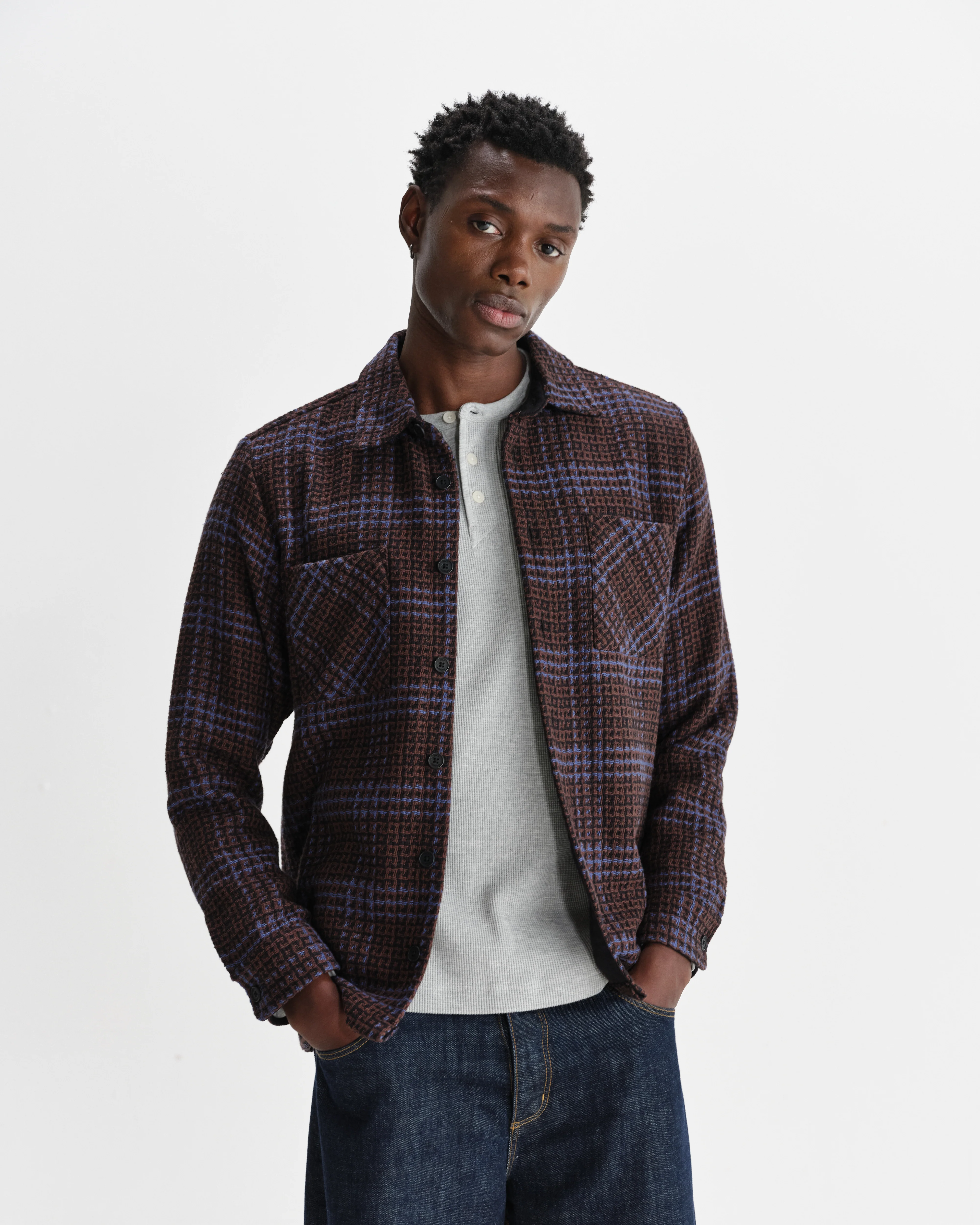 Whiting - Brown And Blue Skate Check Overshirt - Image 2