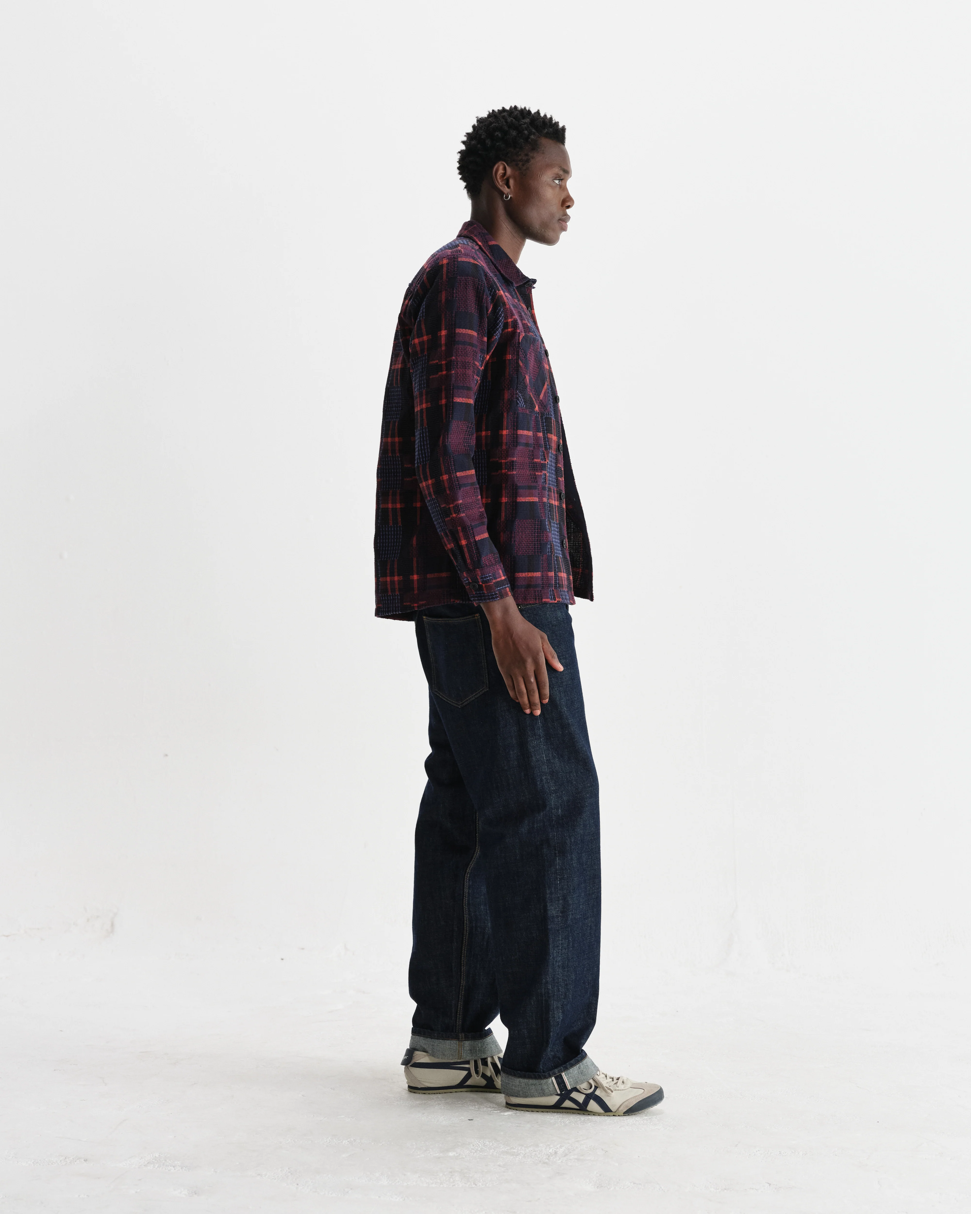 Whiting - Burgundy And Multicolour Glitch Check Overshirt - Image 5