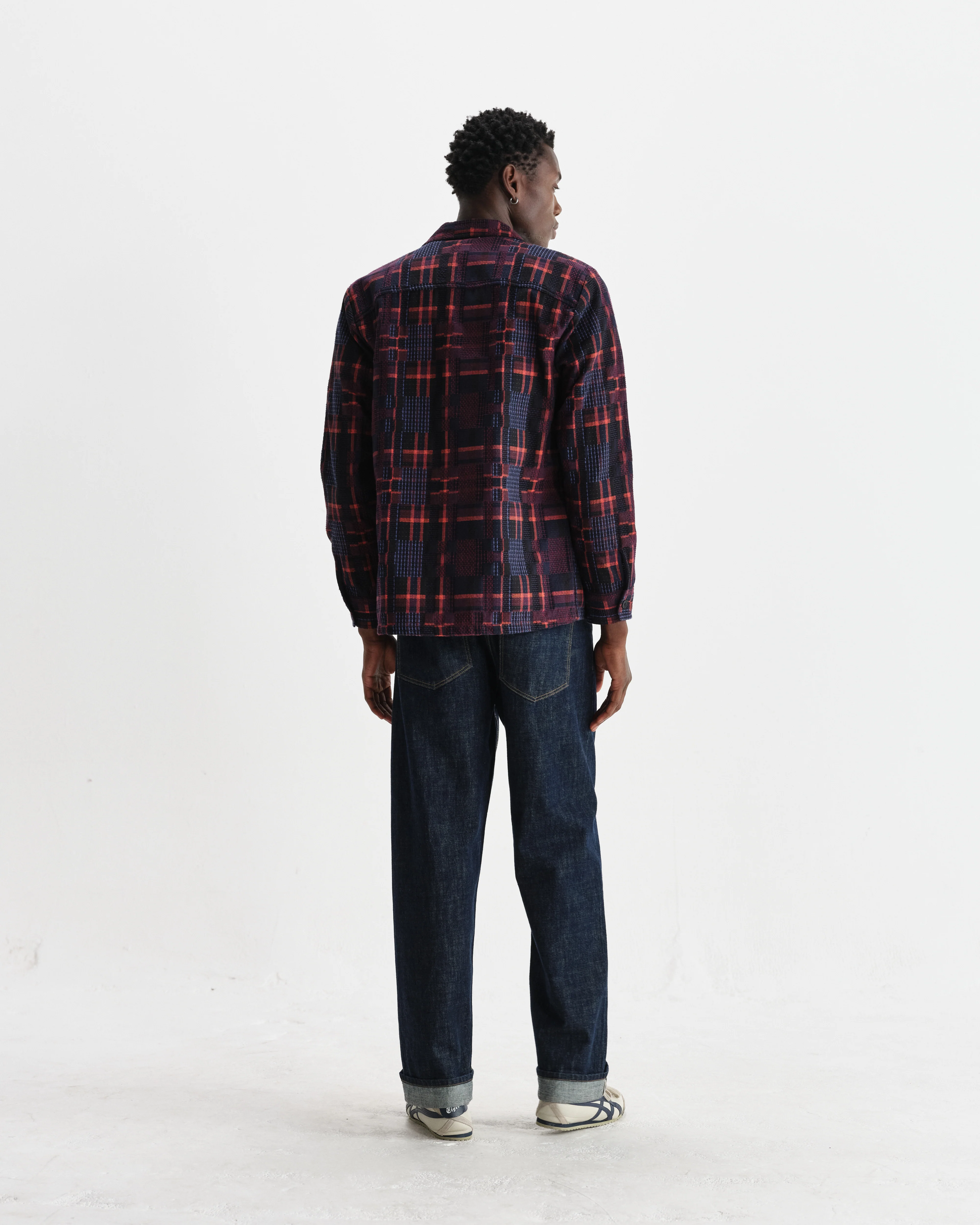 Whiting - Burgundy And Multicolour Glitch Check Overshirt - Image 6
