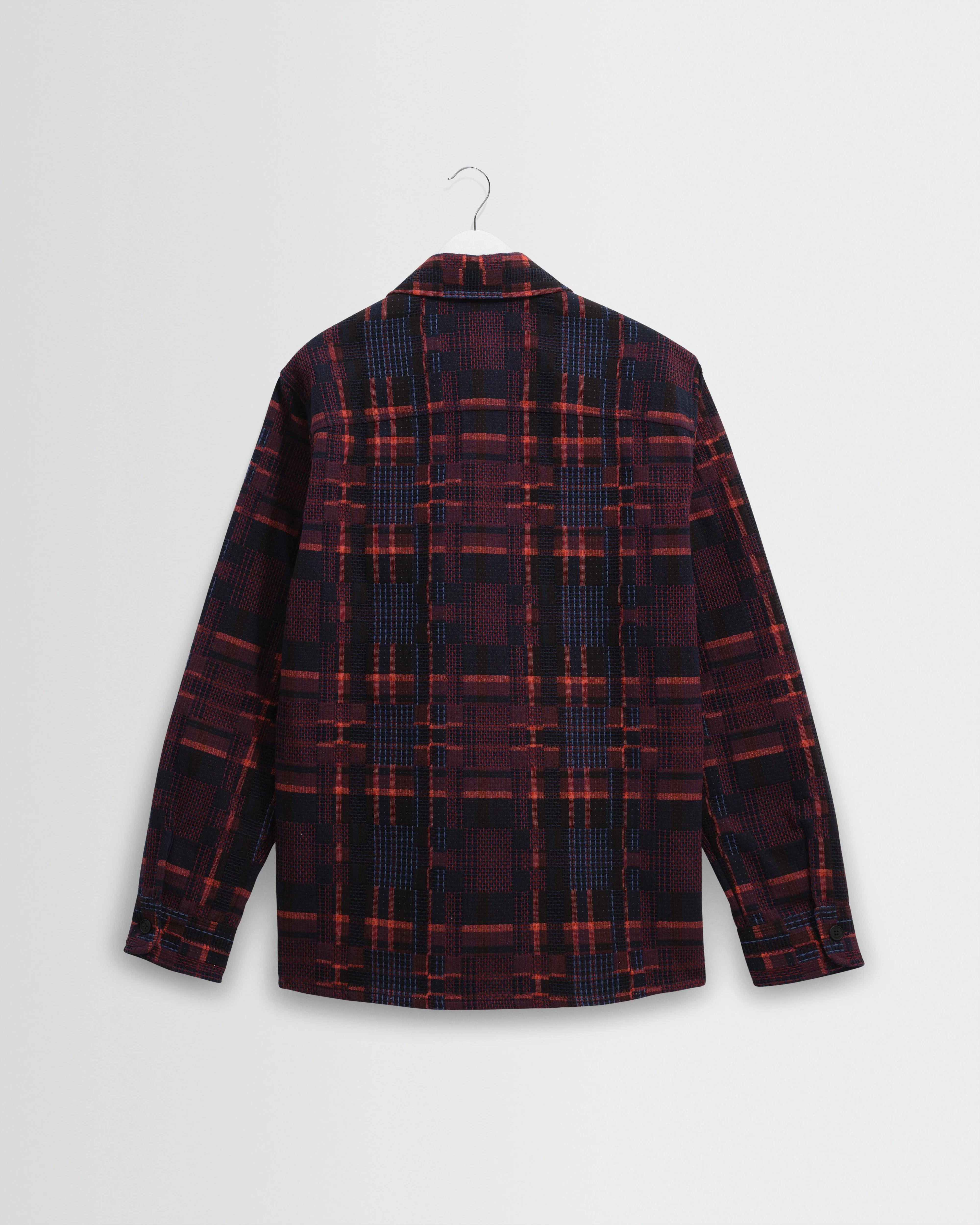 Whiting - Burgundy And Multicolour Glitch Check Overshirt - Image 8