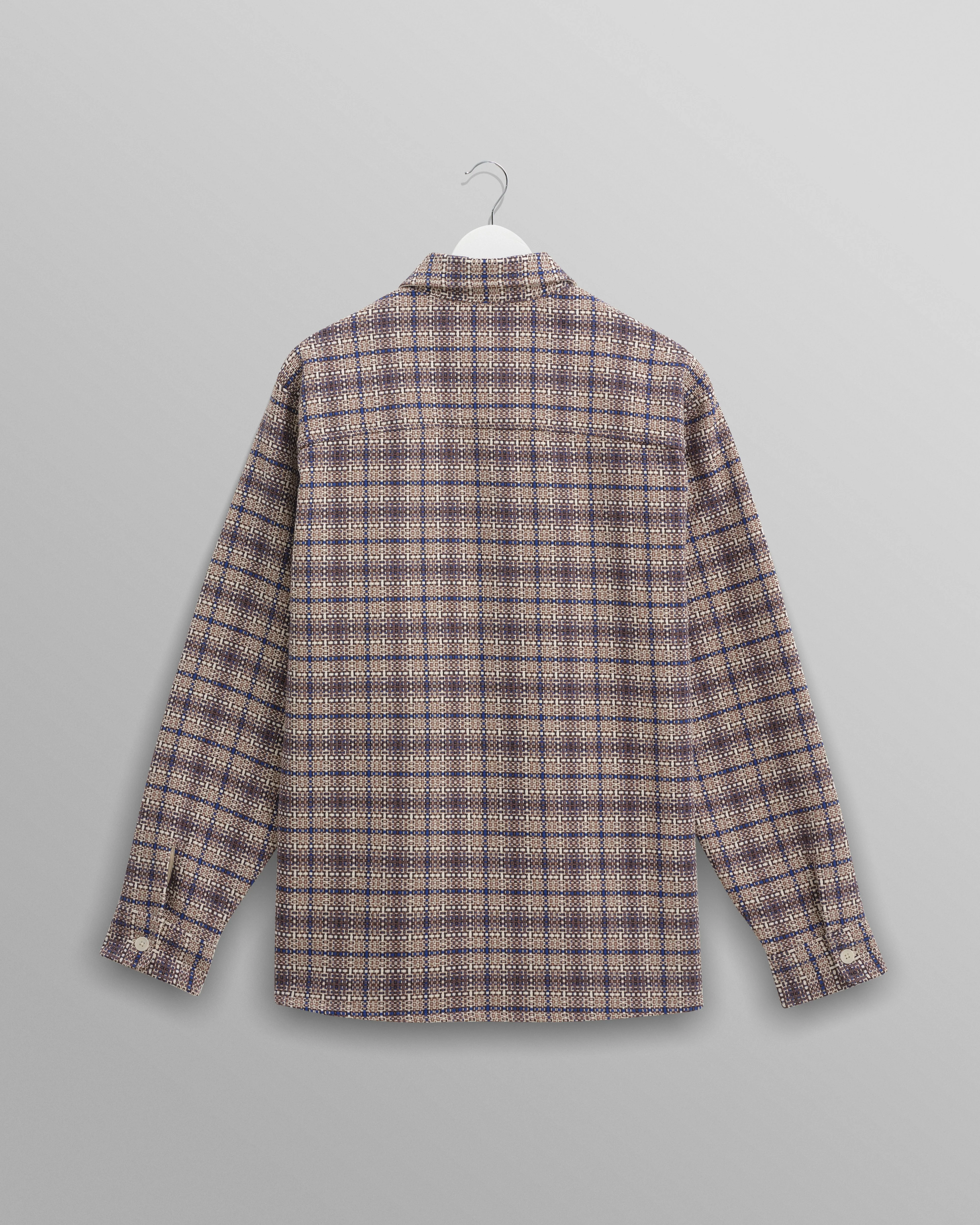 Whiting - Ecru And Blue Basket Check Overshirt - Image 9