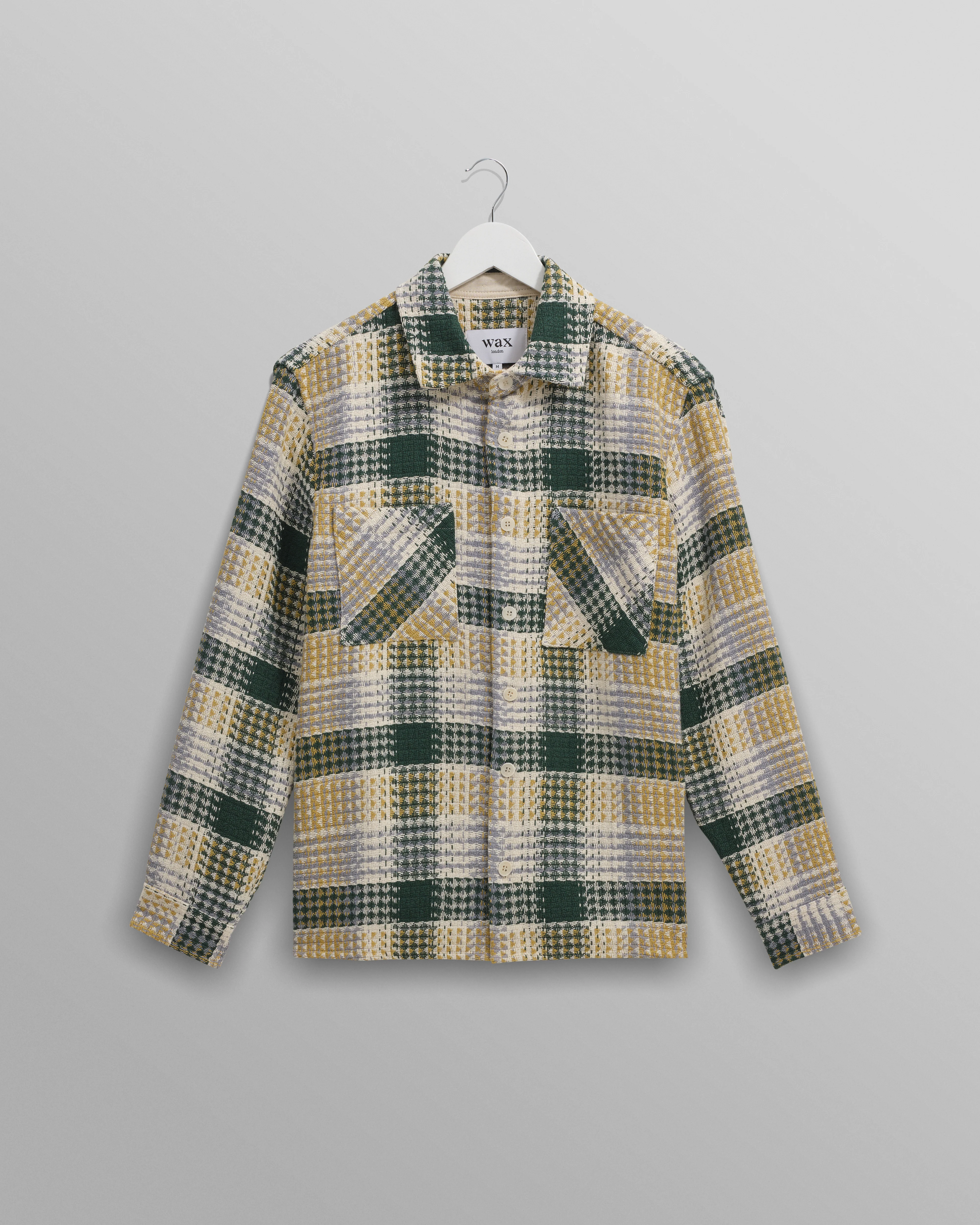 Whiting - Ecru And Green Addle Check Overshirt