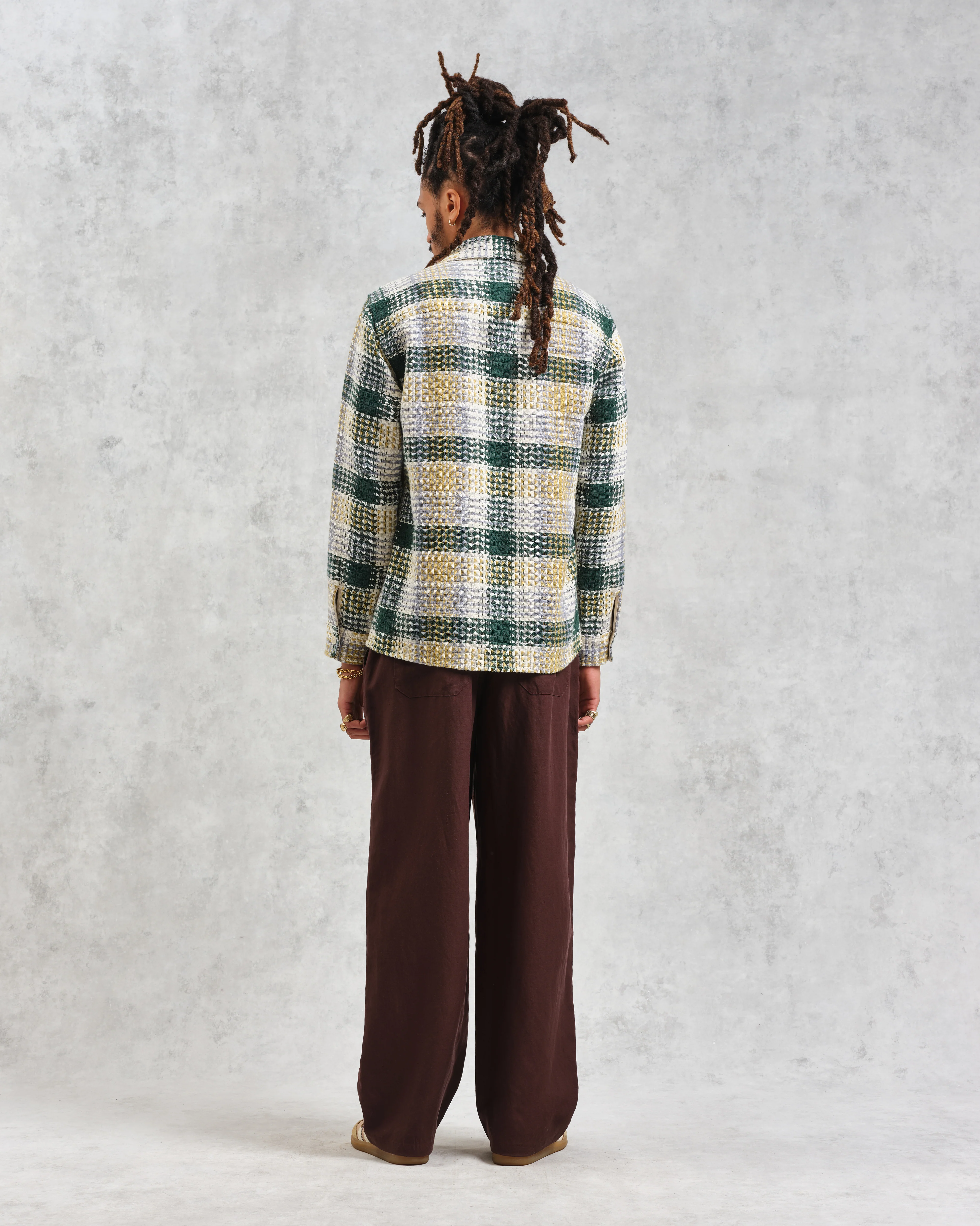 Whiting - Ecru And Green Addle Check Overshirt - Image 6