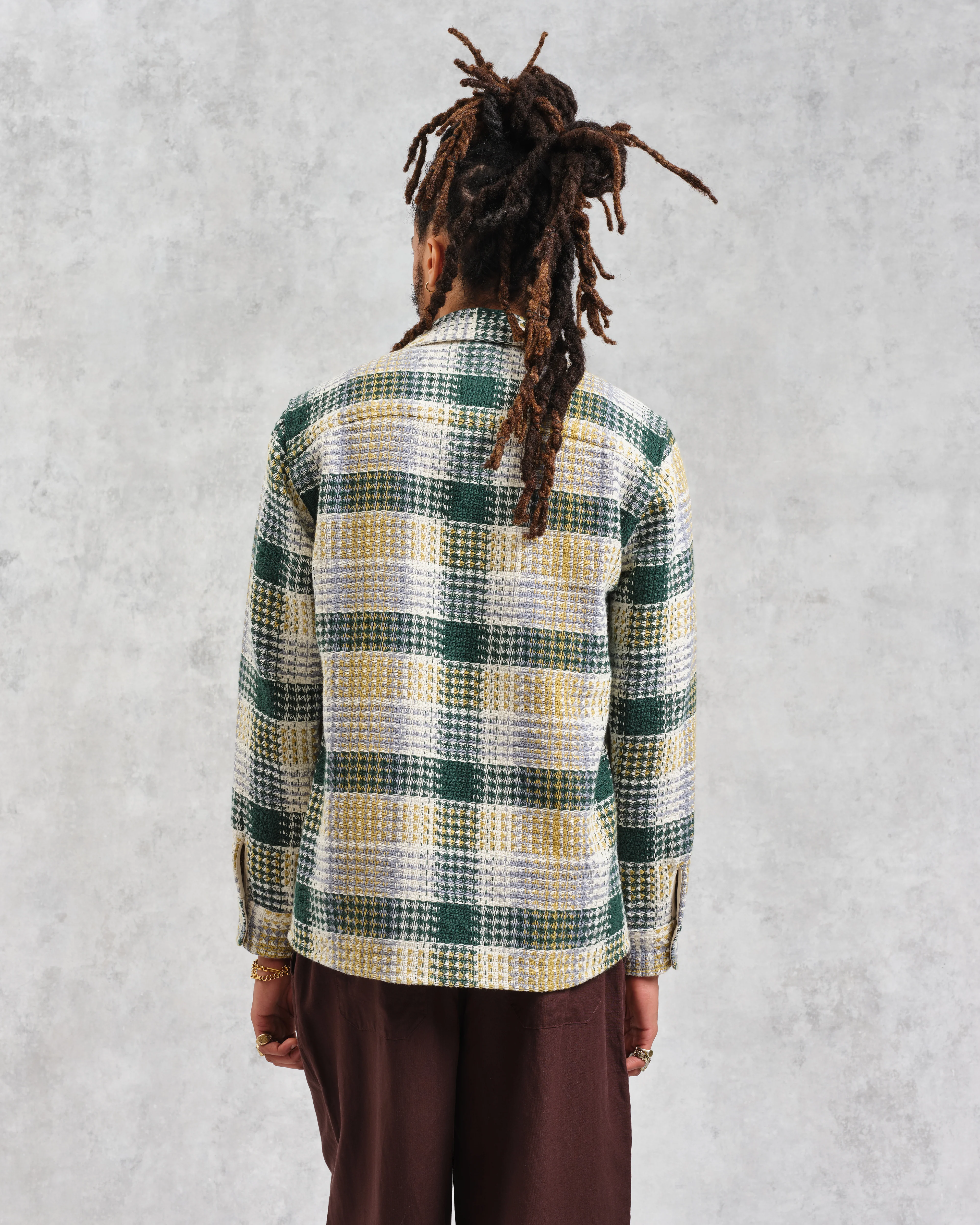 Whiting - Ecru And Green Addle Check Overshirt - Image 7