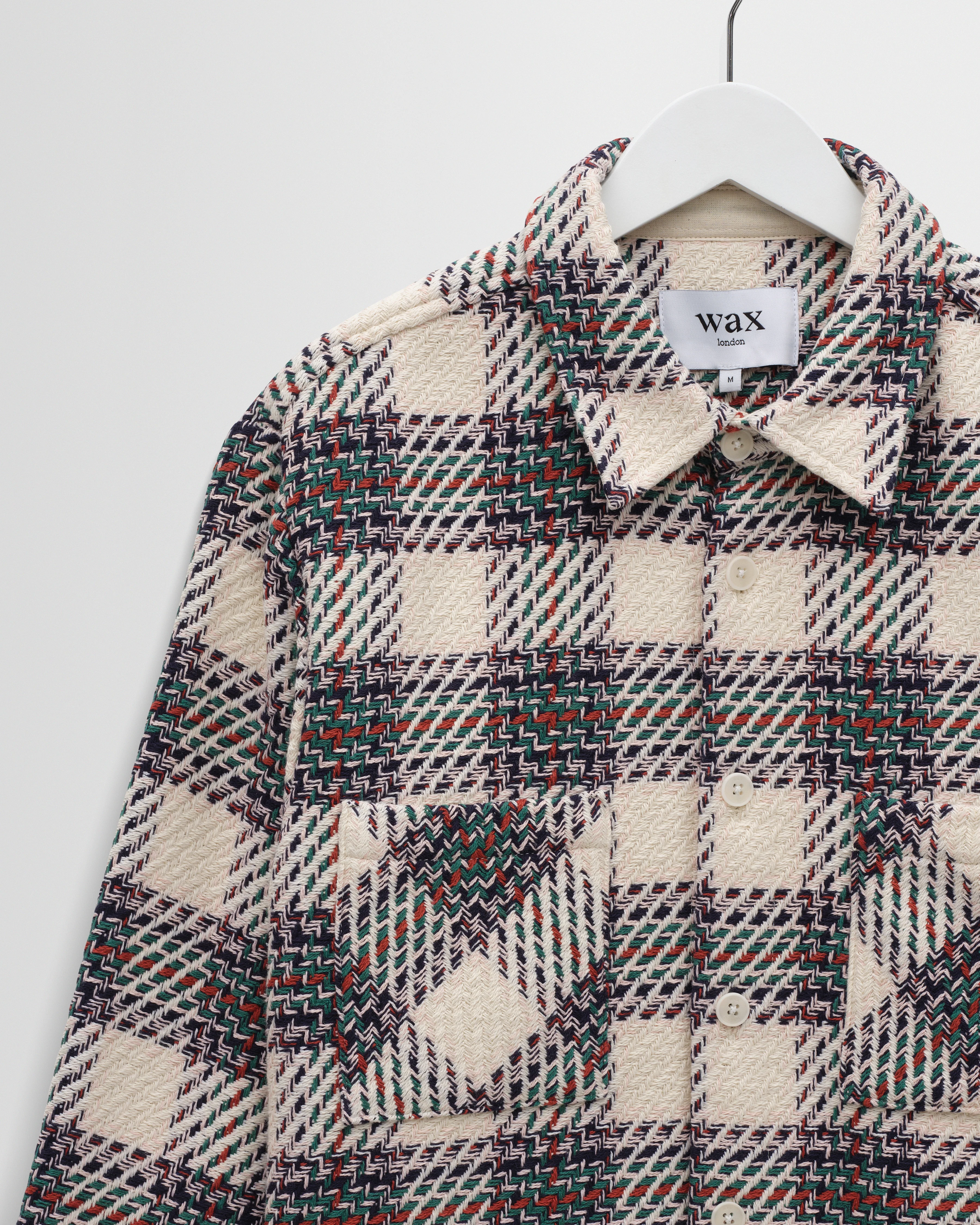 Whiting - Ecru And Green Hutton Check Overshirt - Image 7