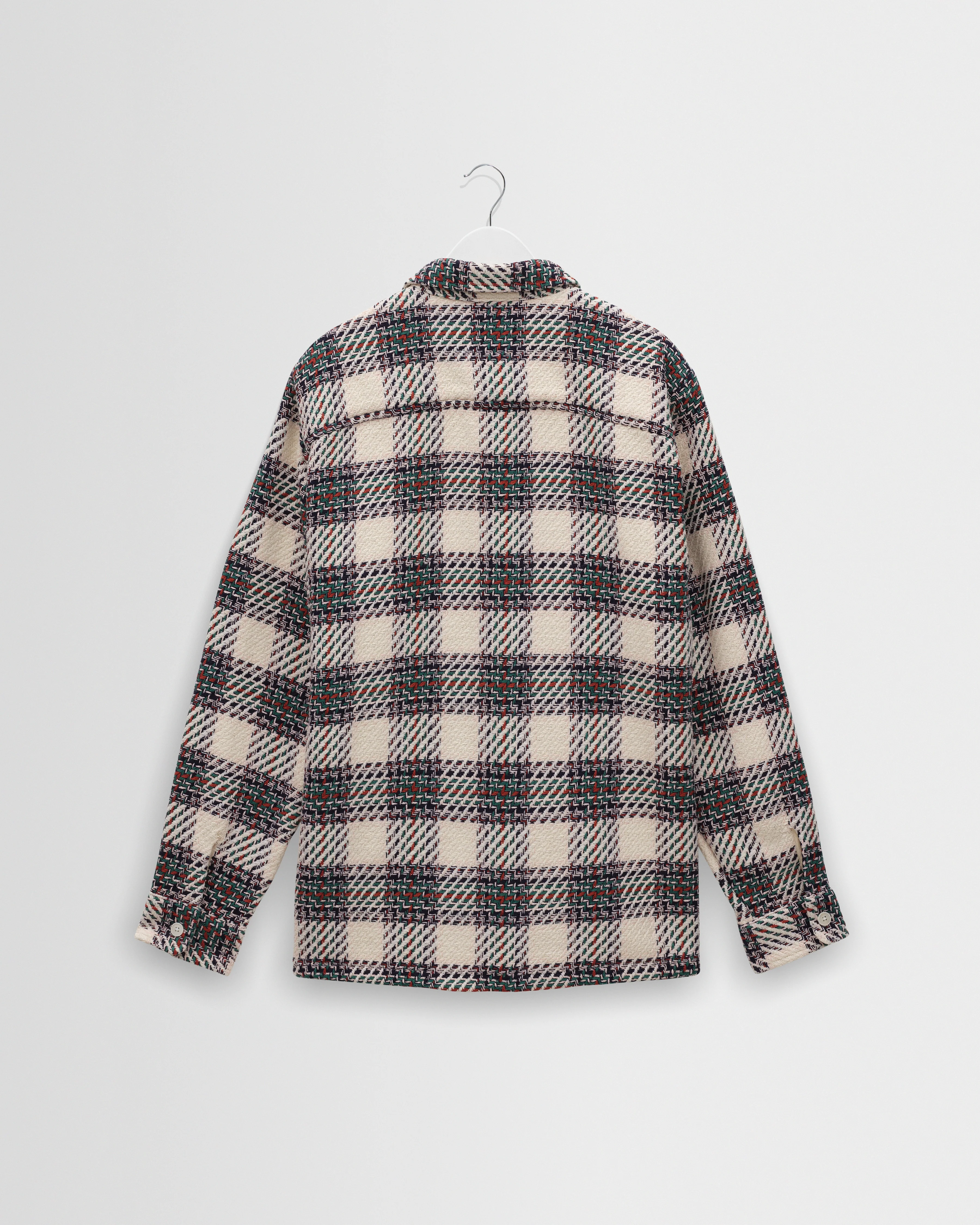 Whiting - Ecru And Green Hutton Check Overshirt - Image 8