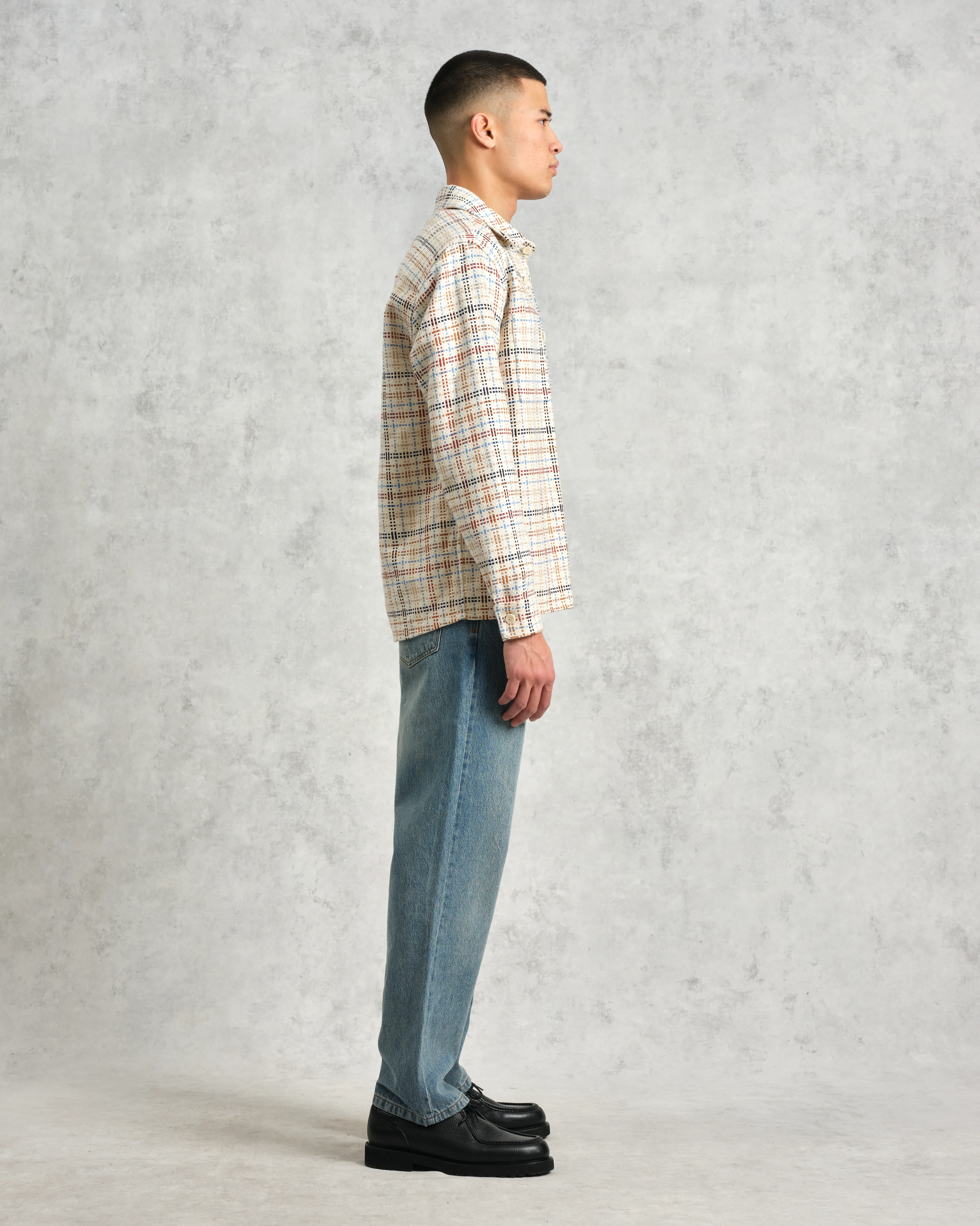 Whiting - Ecru And Multicolour Yard Check Overshirt - Image 6