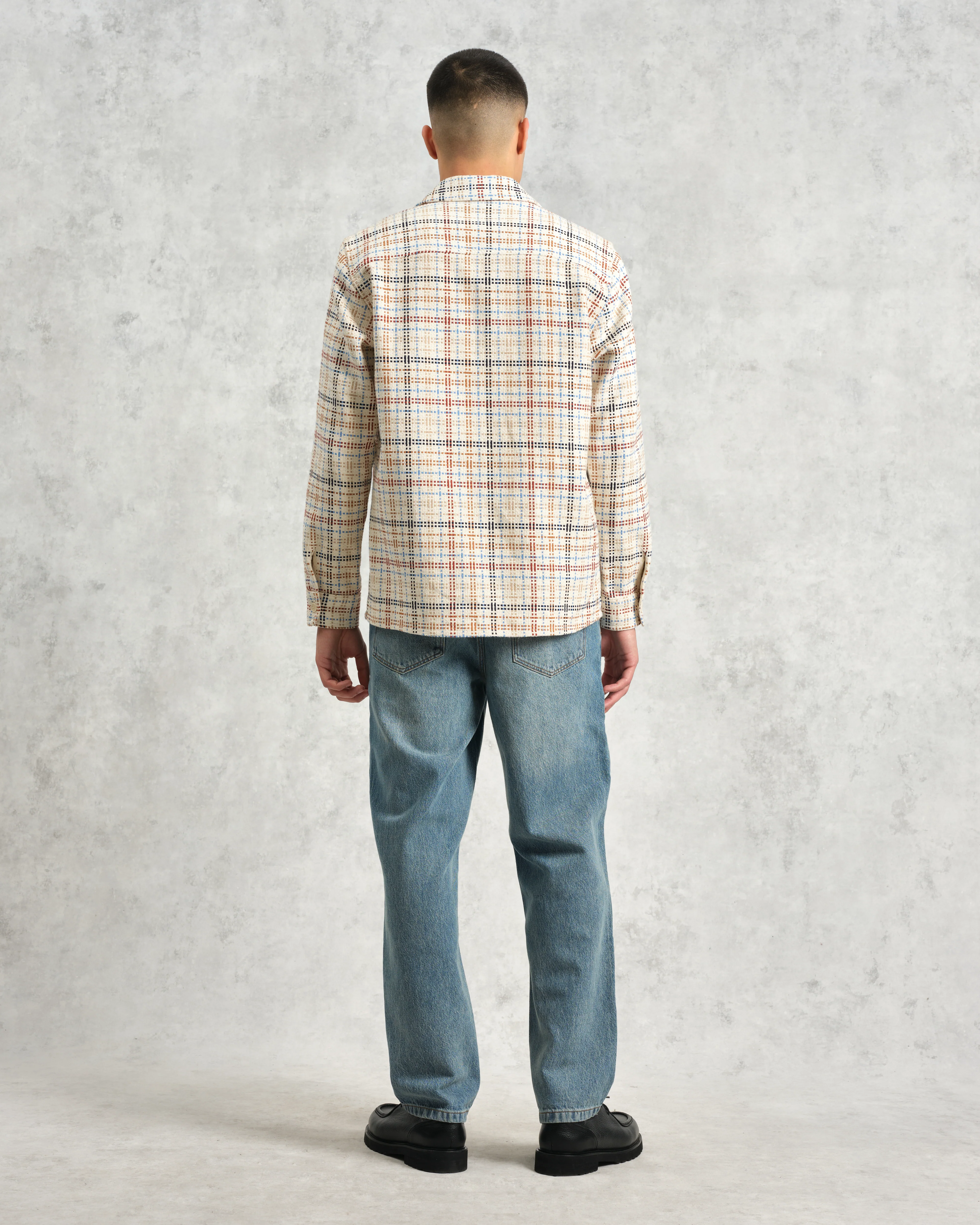 Whiting - Ecru And Multicolour Yard Check Overshirt - Image 7