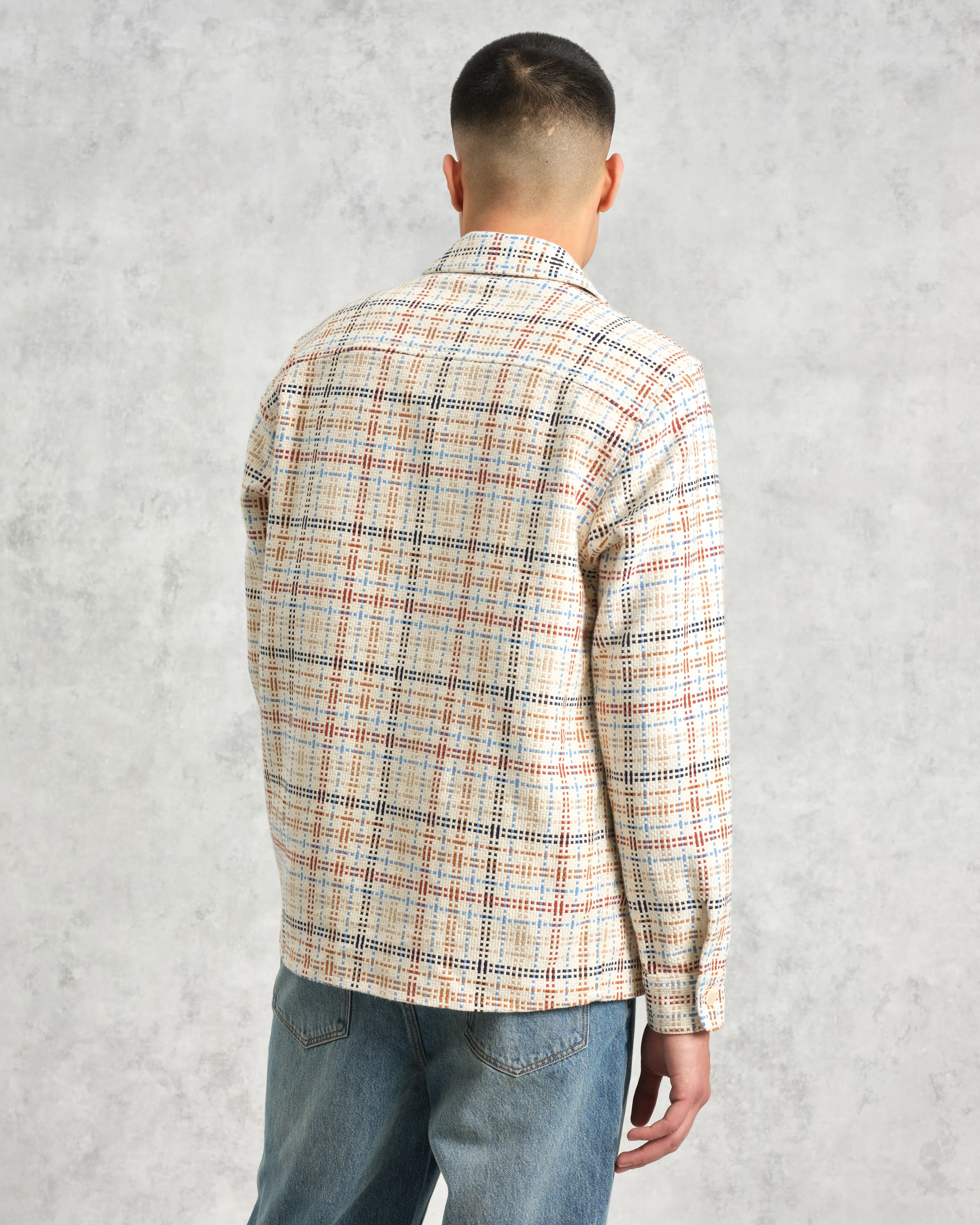Whiting - Ecru And Multicolour Yard Check Overshirt - Image 8