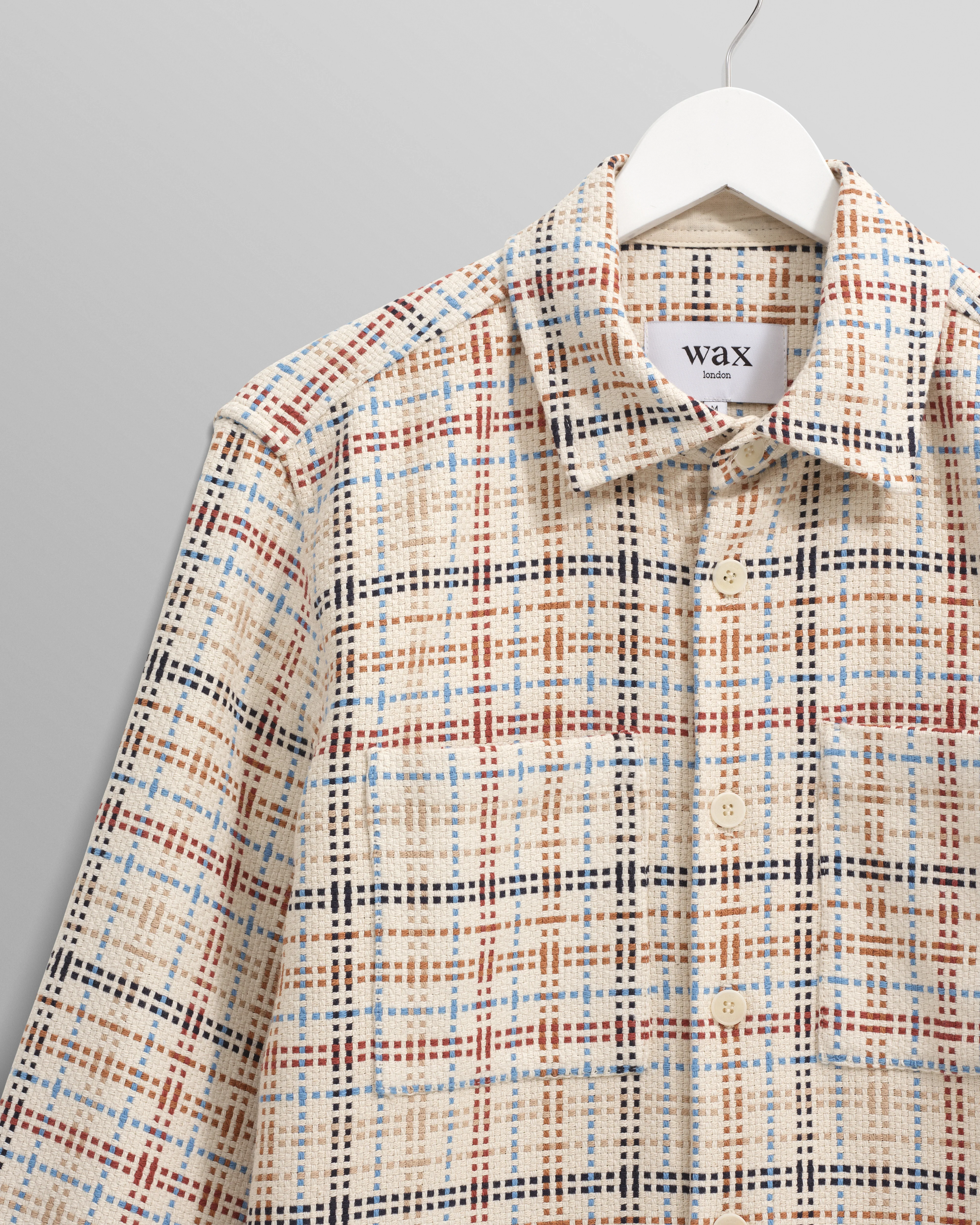 Whiting - Ecru And Multicolour Yard Check Overshirt - Image 9