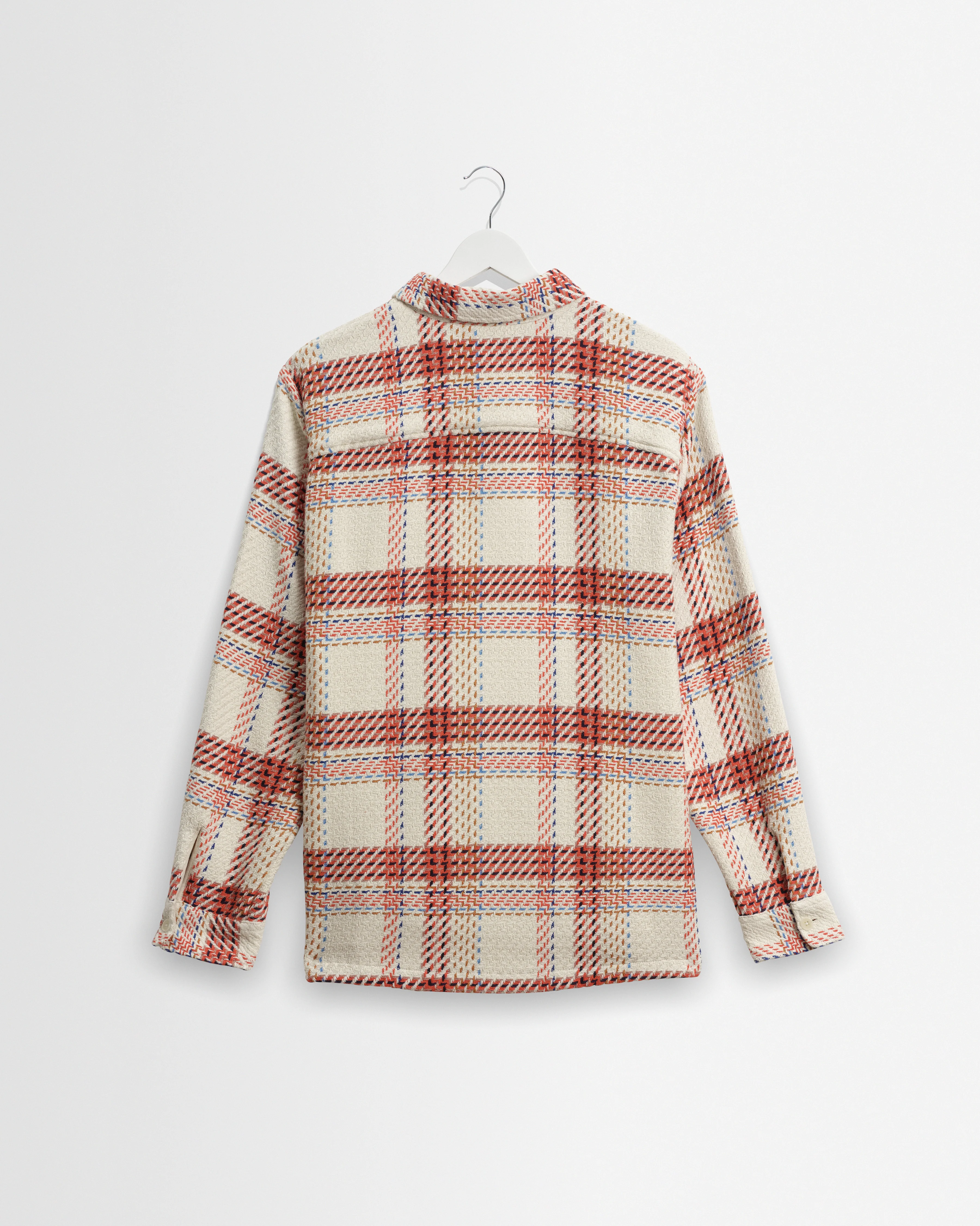 Whiting - Ecru And Red Plaid Weave Overshirt - Image 9