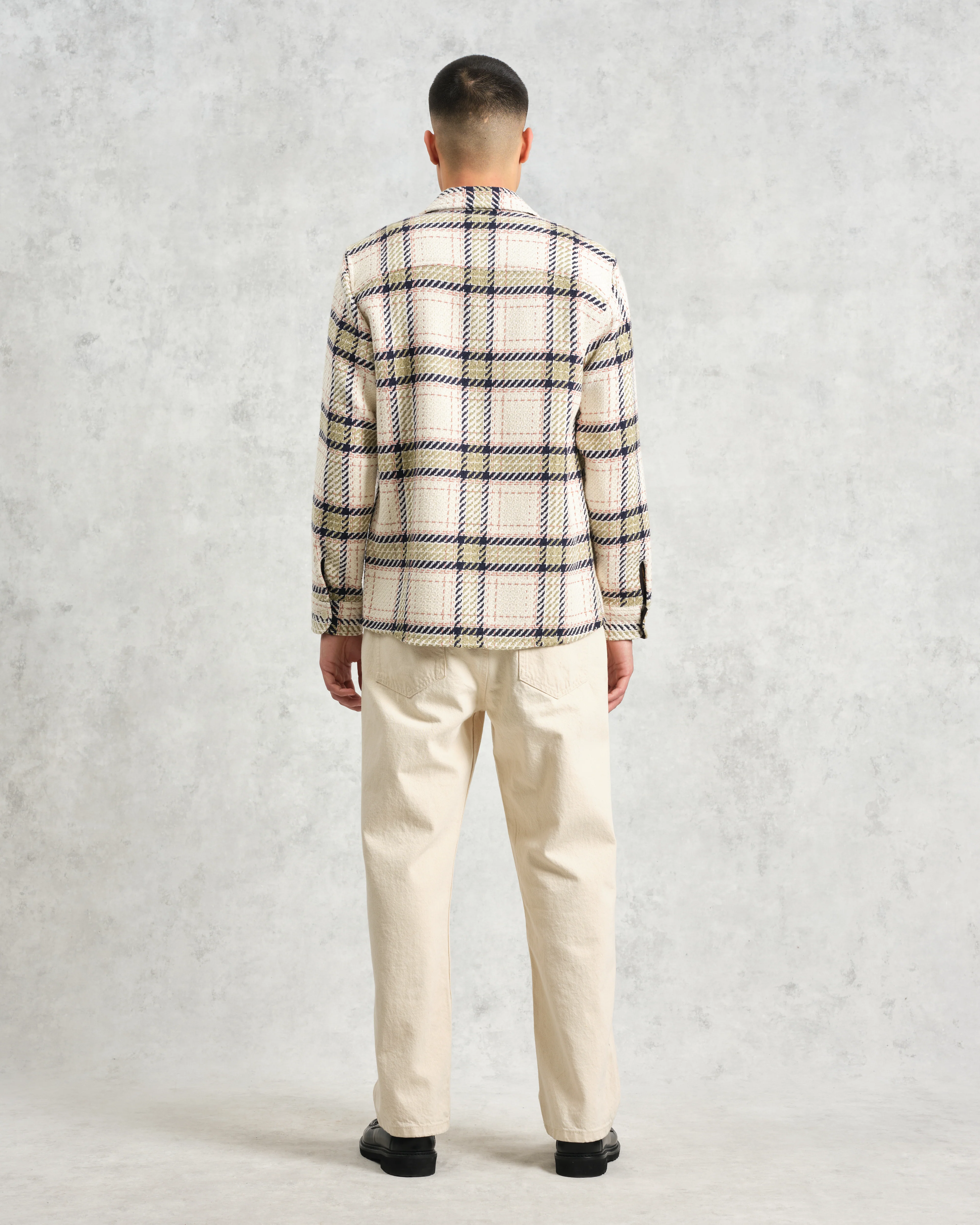 Whiting - Ecru And Sage Harp Check Overshirt - Image 6