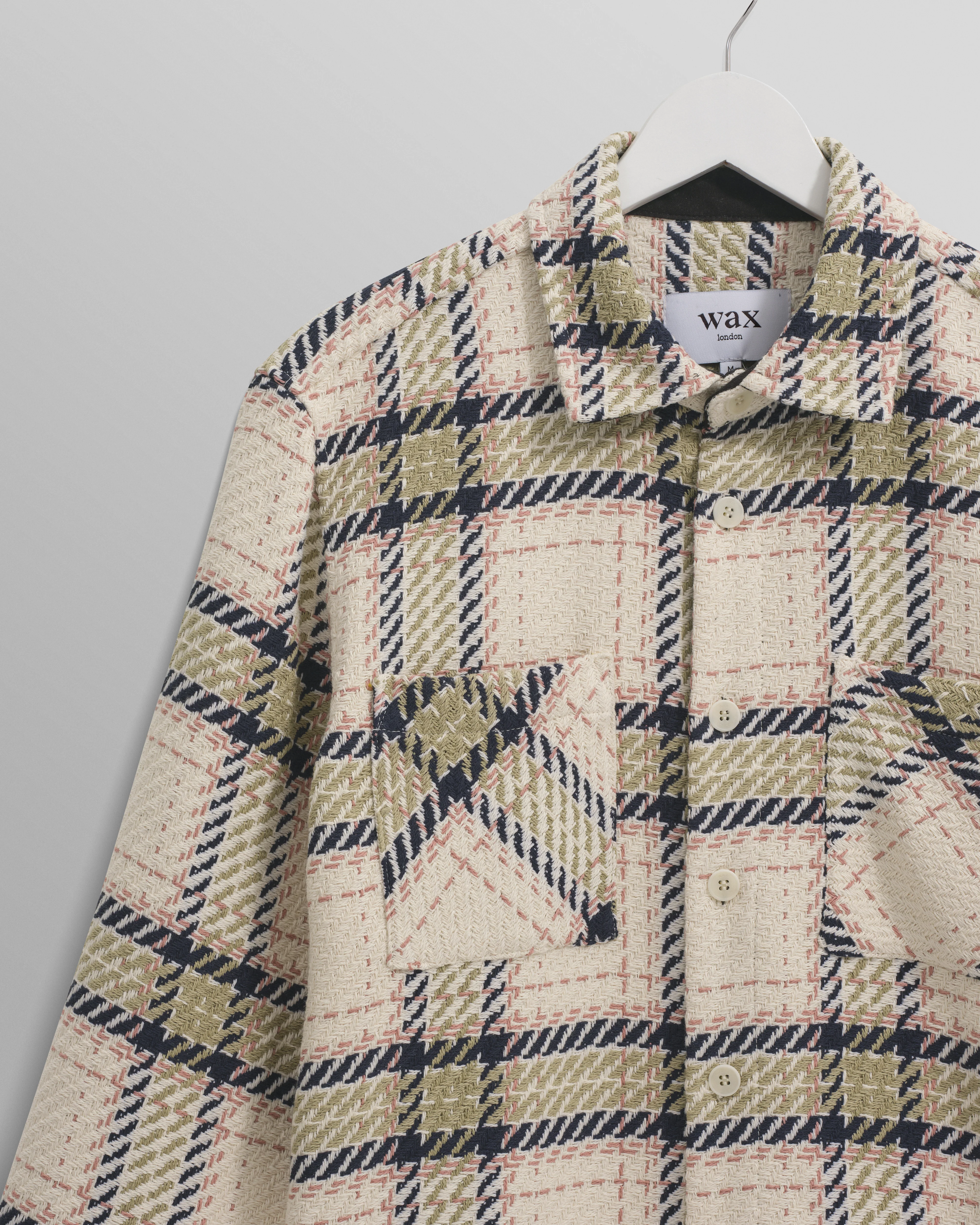 Whiting - Ecru And Sage Harp Check Overshirt - Image 8