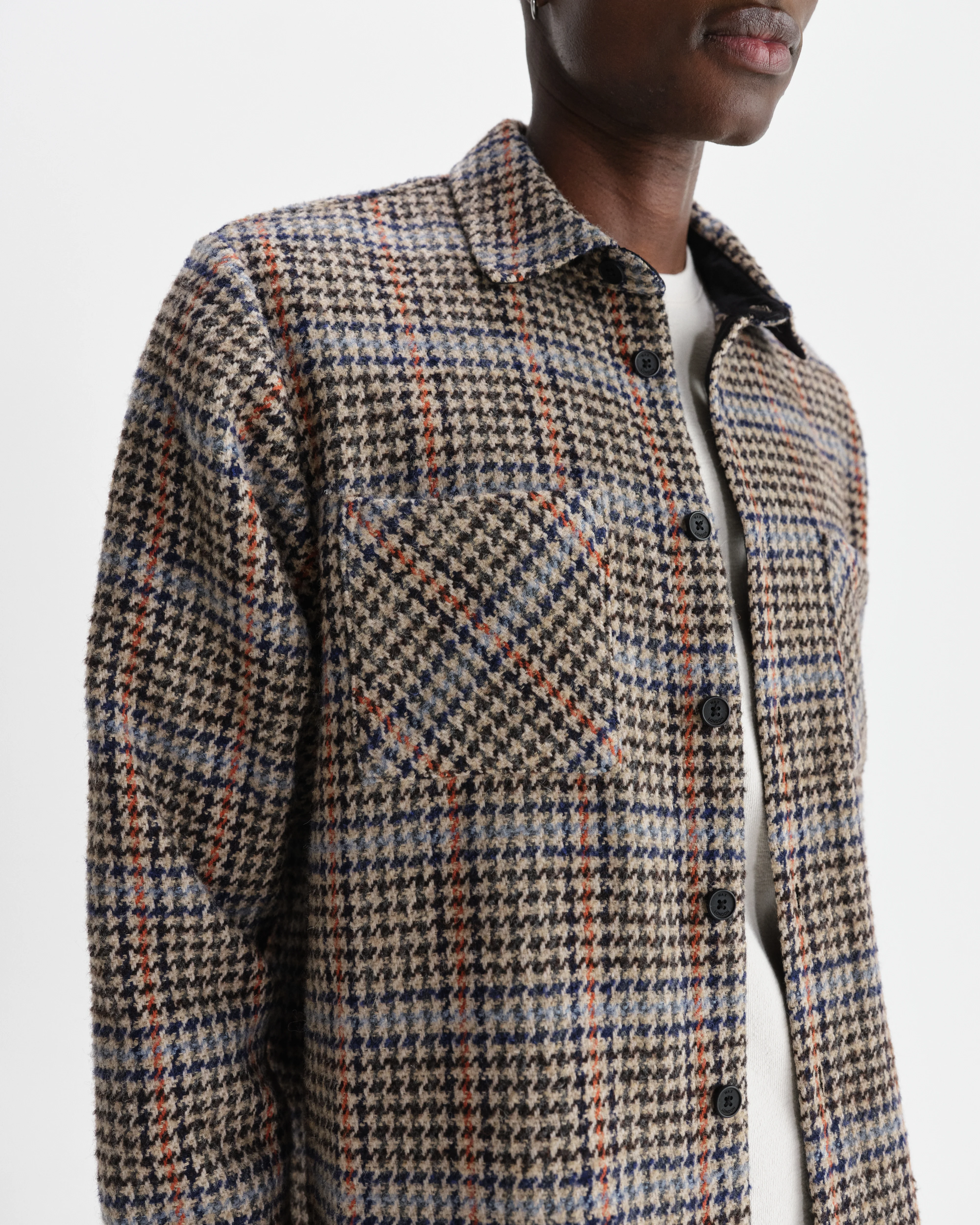 Whiting - Grey Houndstooth Wool Overshirt - Image 3