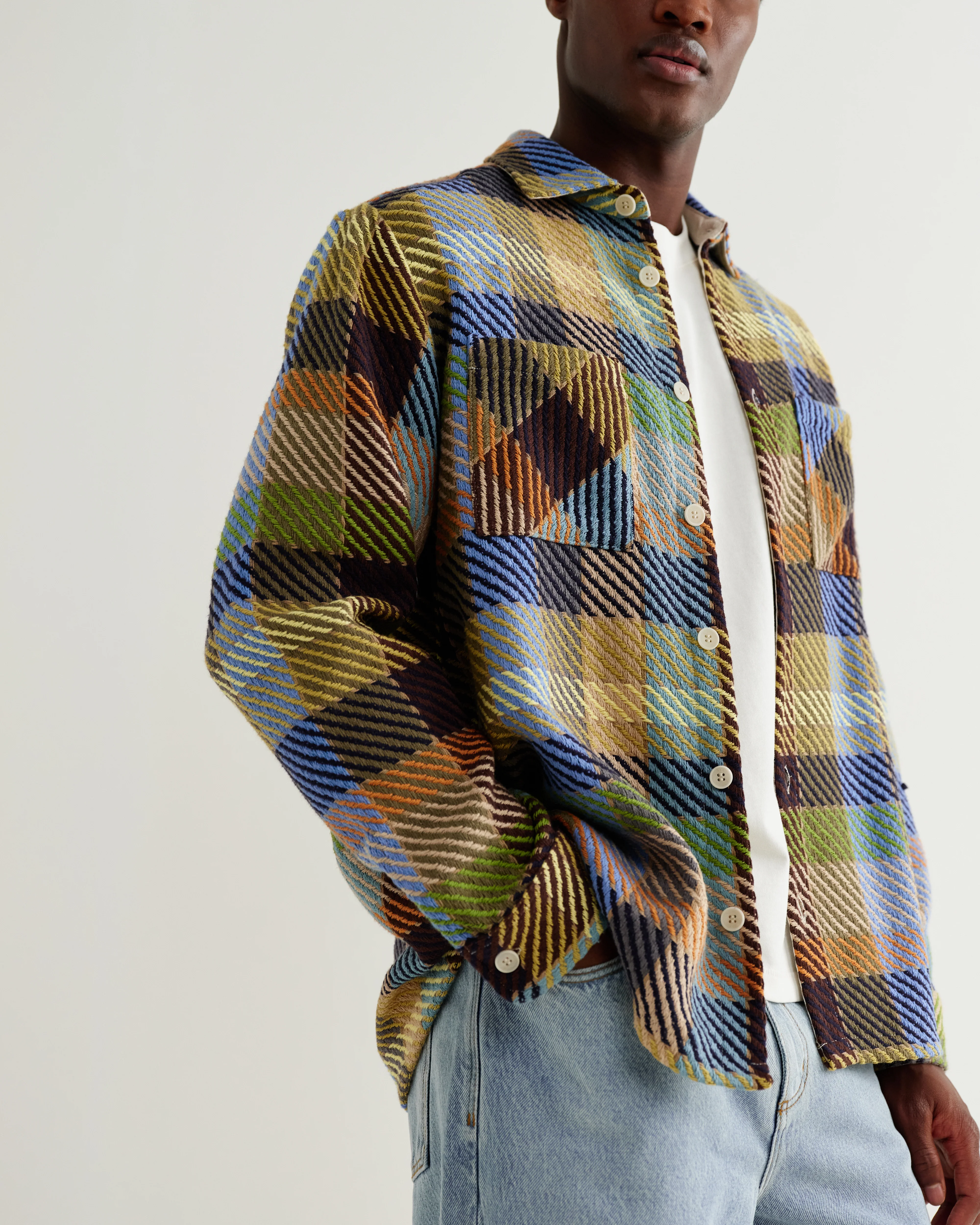 Whiting - Khaki And Multicolour Pike Check Overshirt - Image 4