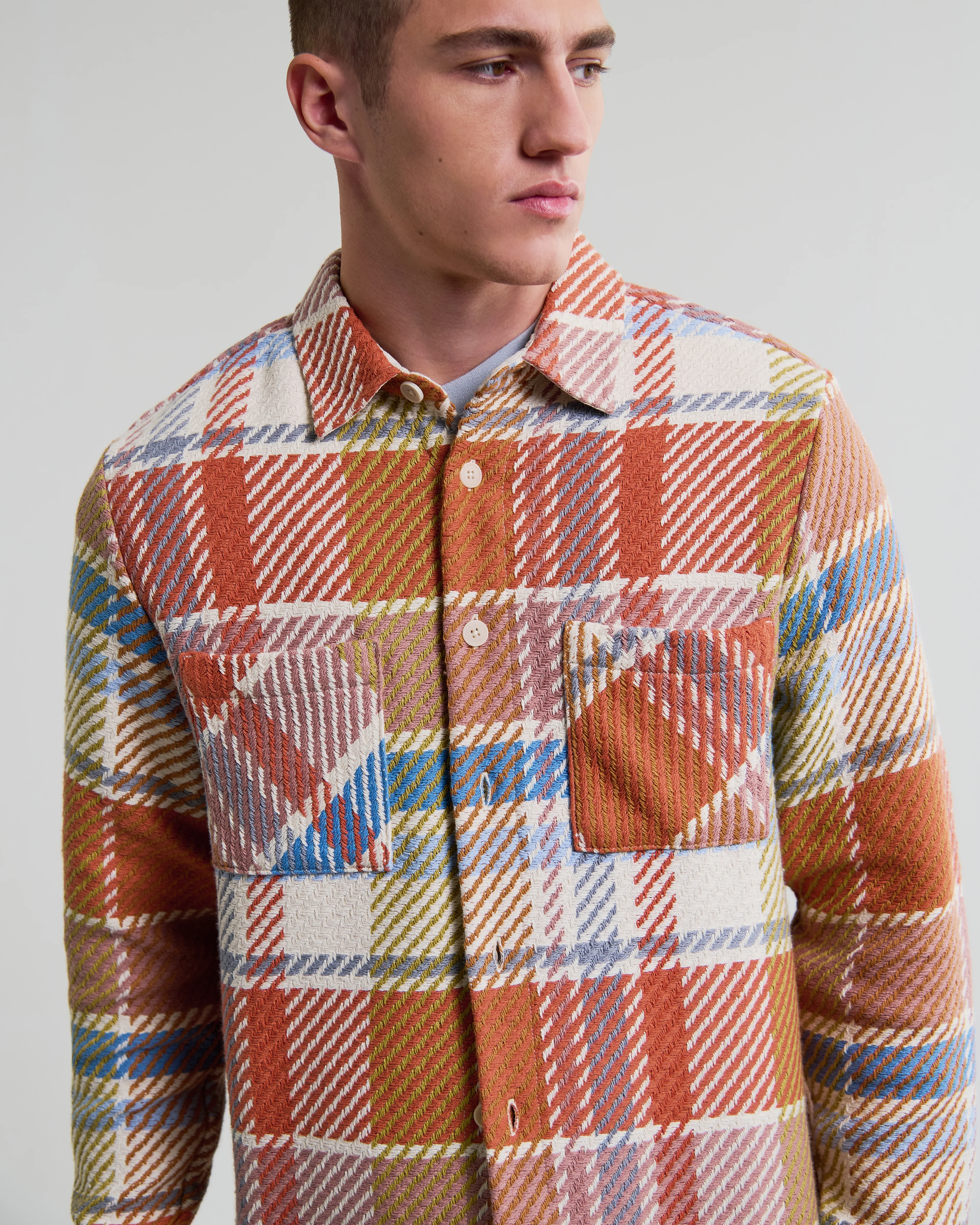 Whiting - Multicolour Pastel Bude Check Overshirt - Image 4