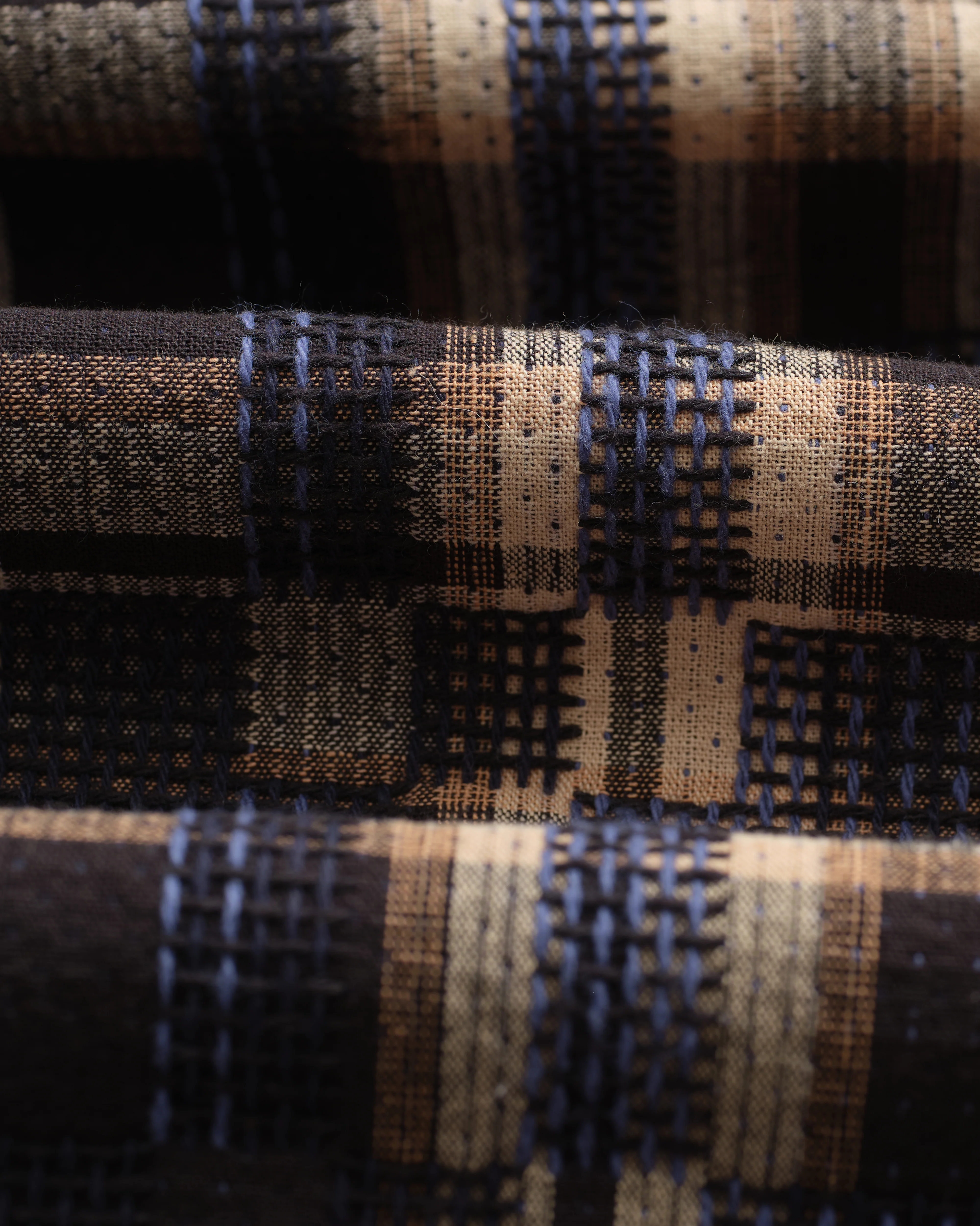 Whiting - Natural And Navy Glitch Check Overshirt - Image 10