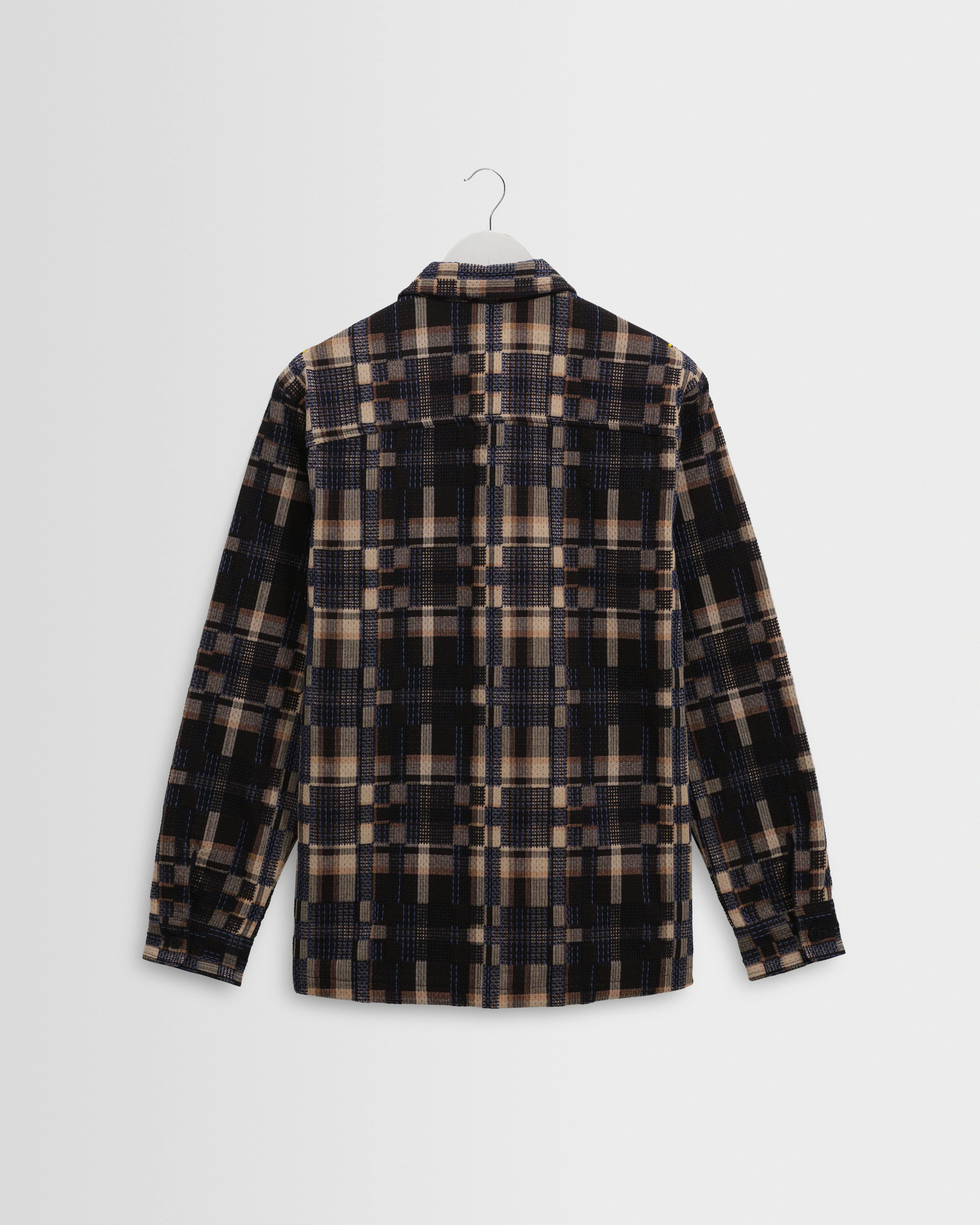 Whiting - Natural And Navy Glitch Check Overshirt - Image 9