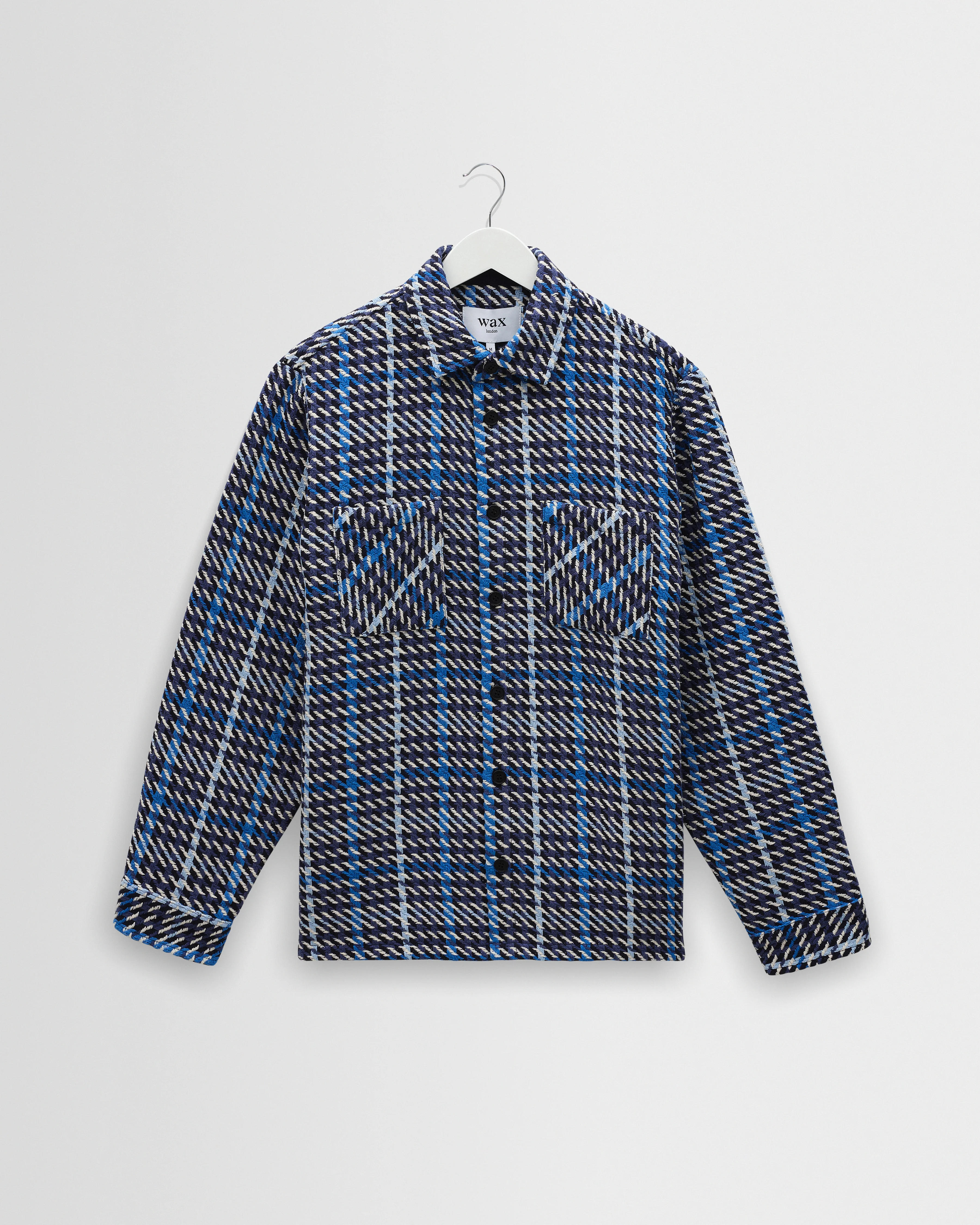 Whiting - Navy And Blue Houndstooth Weave Overshirt