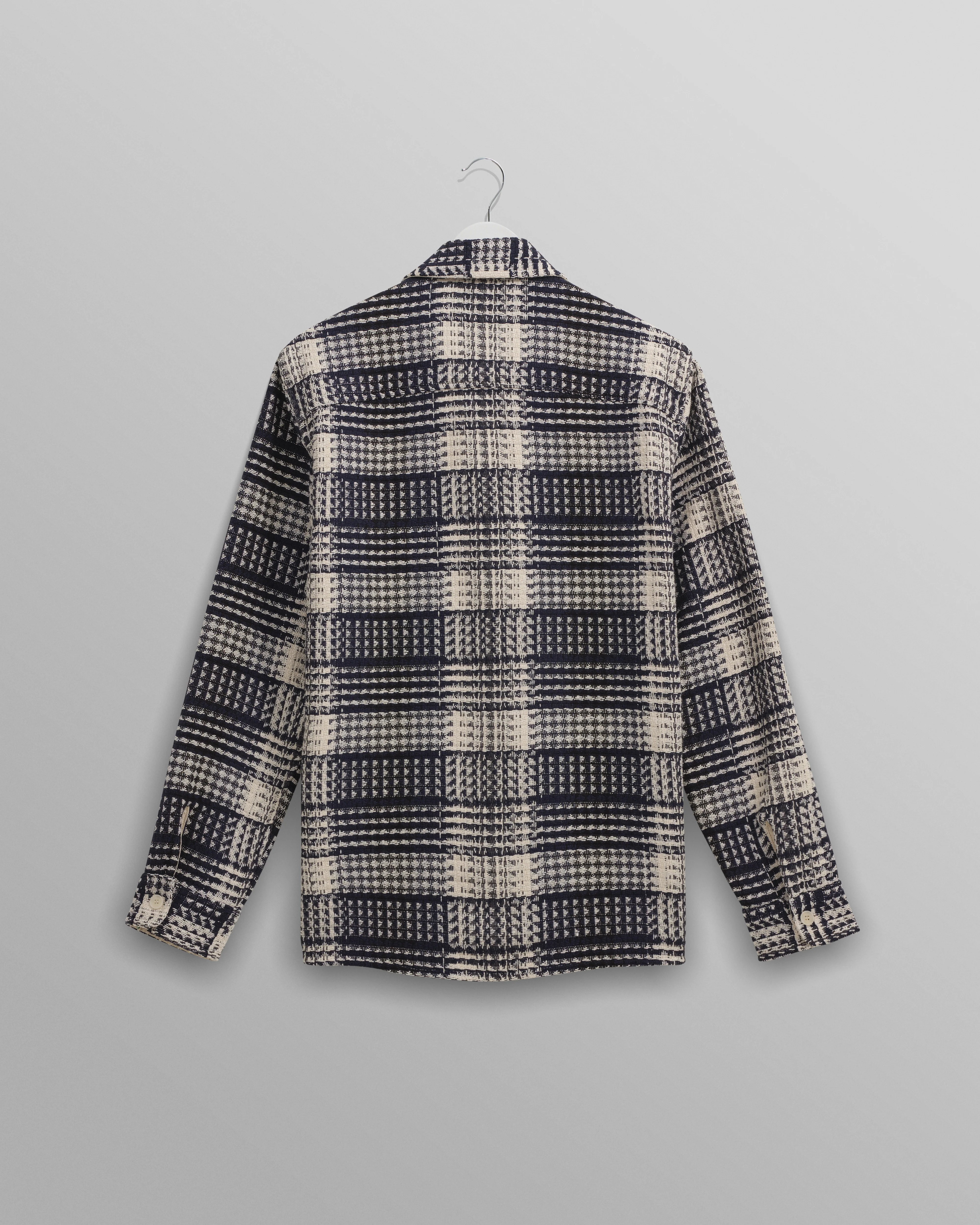 Whiting - Navy And Ecru Addle Check Overshirt - Image 10