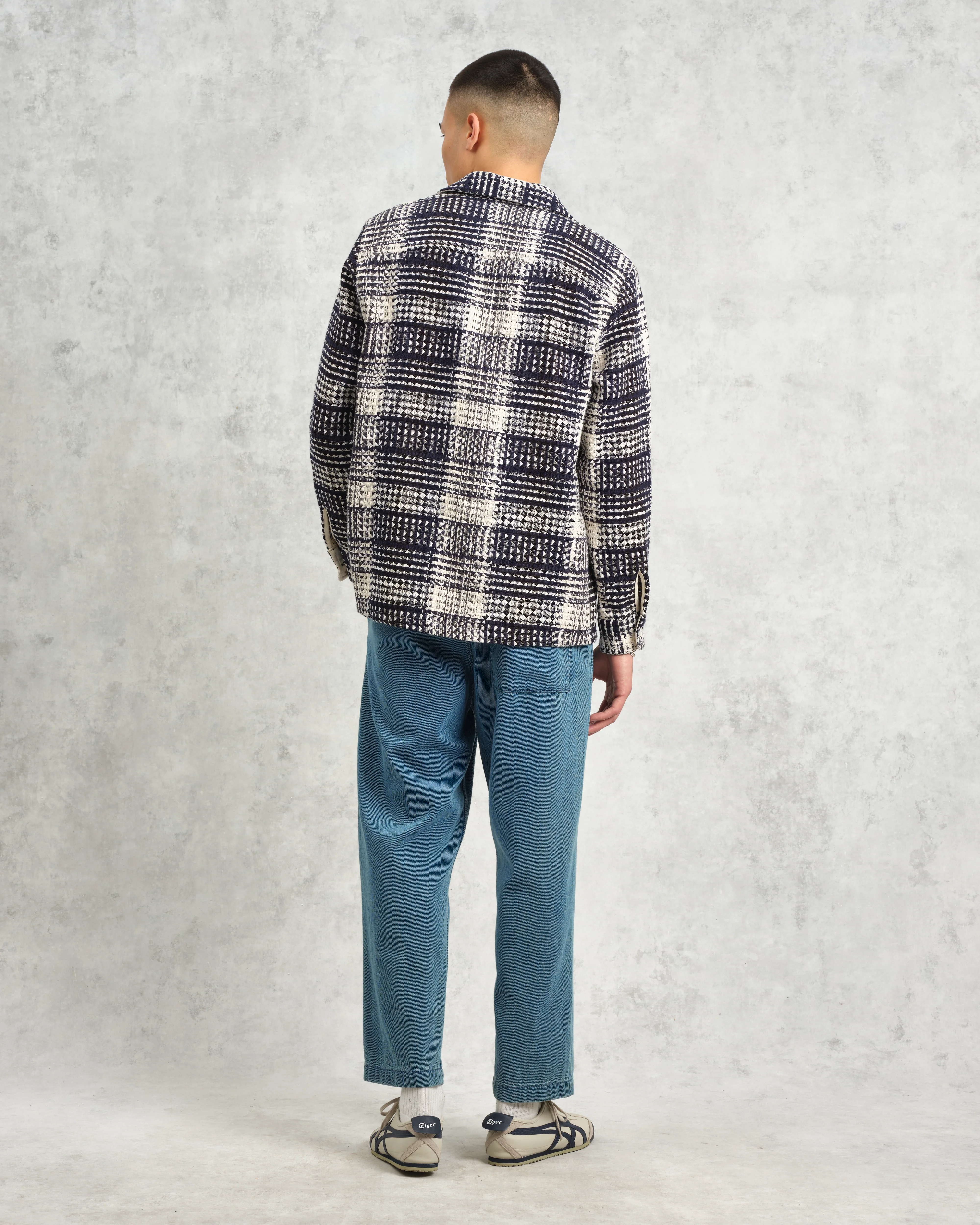 Whiting - Navy And Ecru Addle Check Overshirt - Image 7