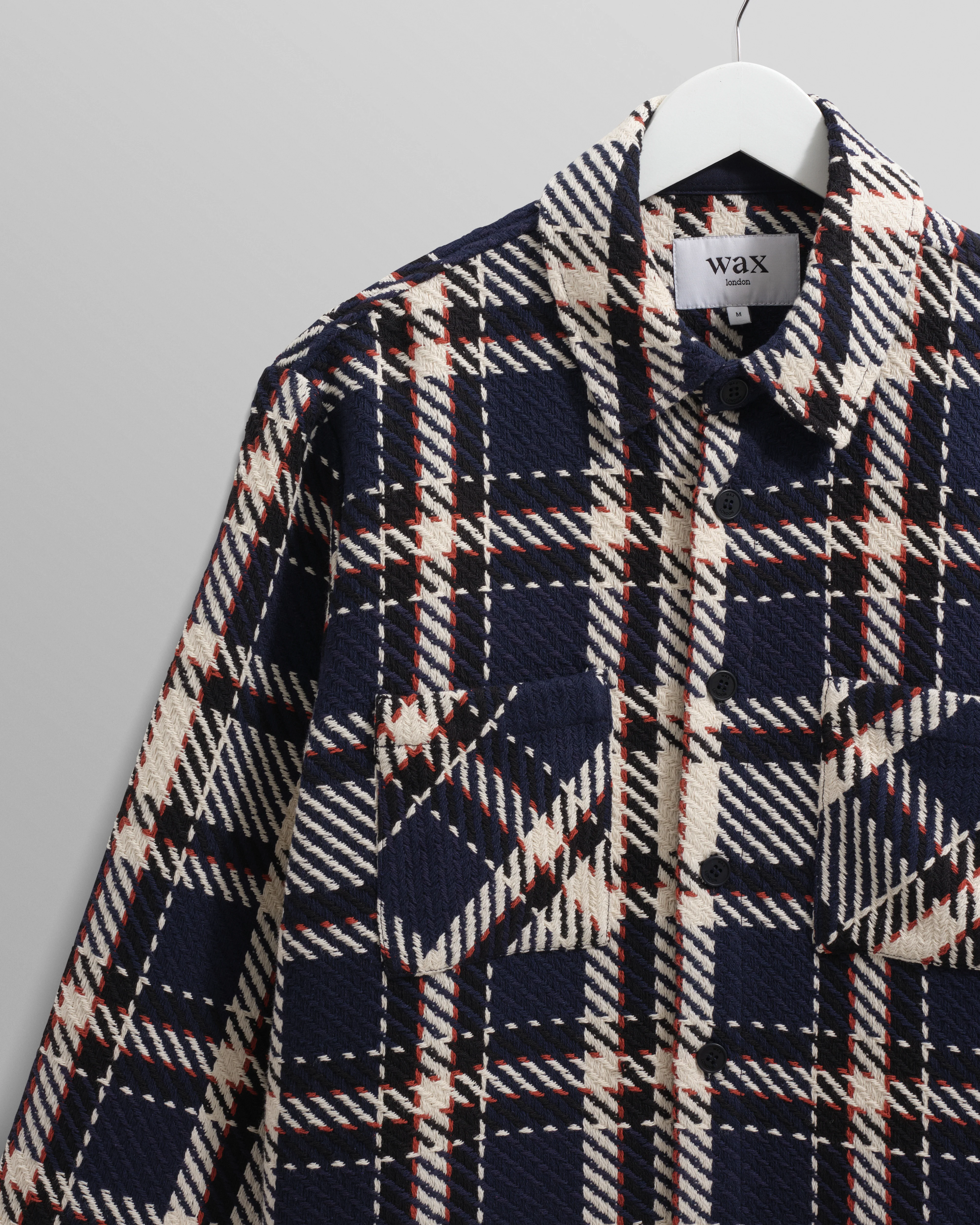 Whiting - Navy And Ecru South Check Overshirt - Image 2
