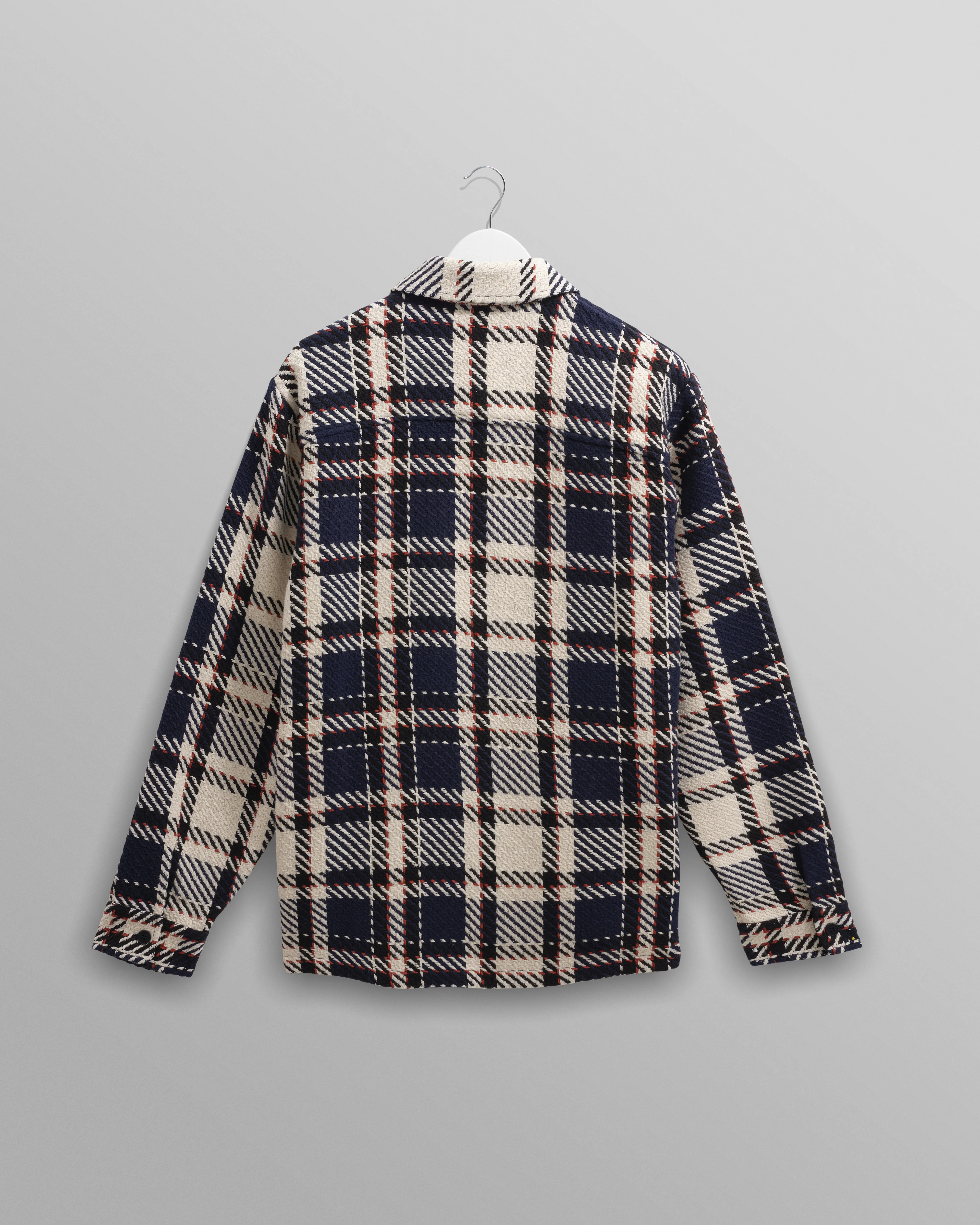 Whiting - Navy And Ecru South Check Overshirt - Image 3