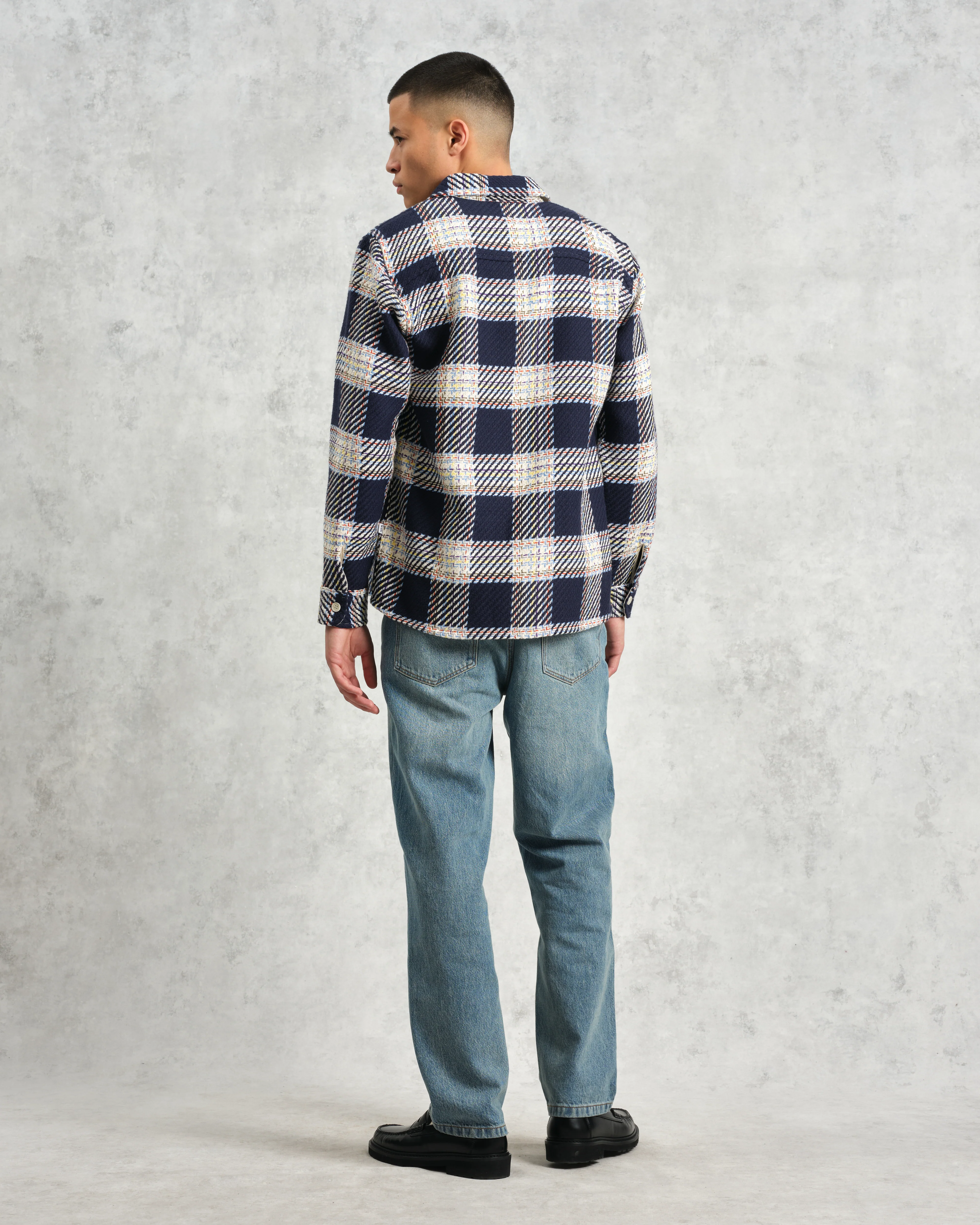 Whiting - Navy And Multicolour Hutton Check Overshirt - Image 6