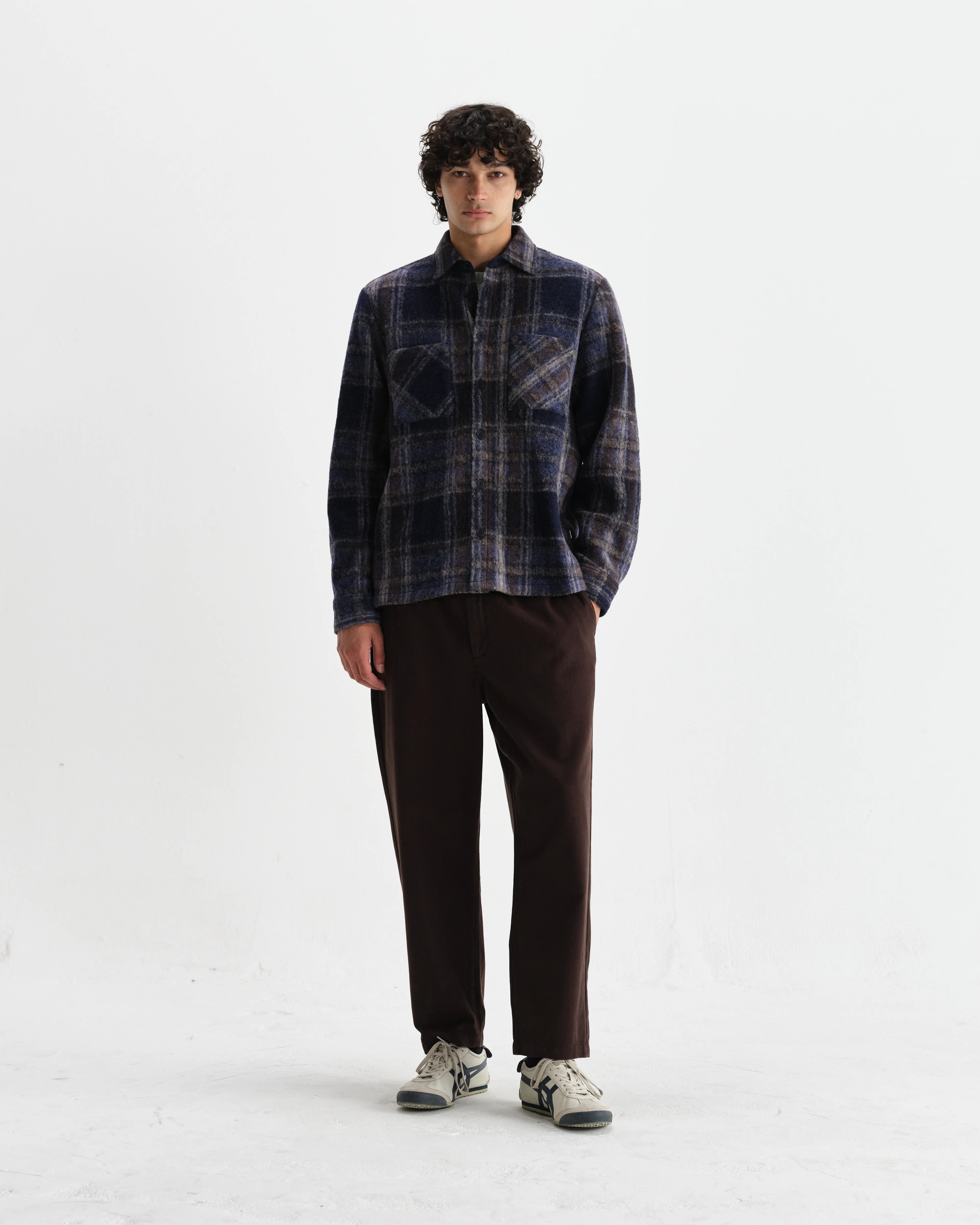 Whiting - Navy Wool Check Overshirt - Image 5