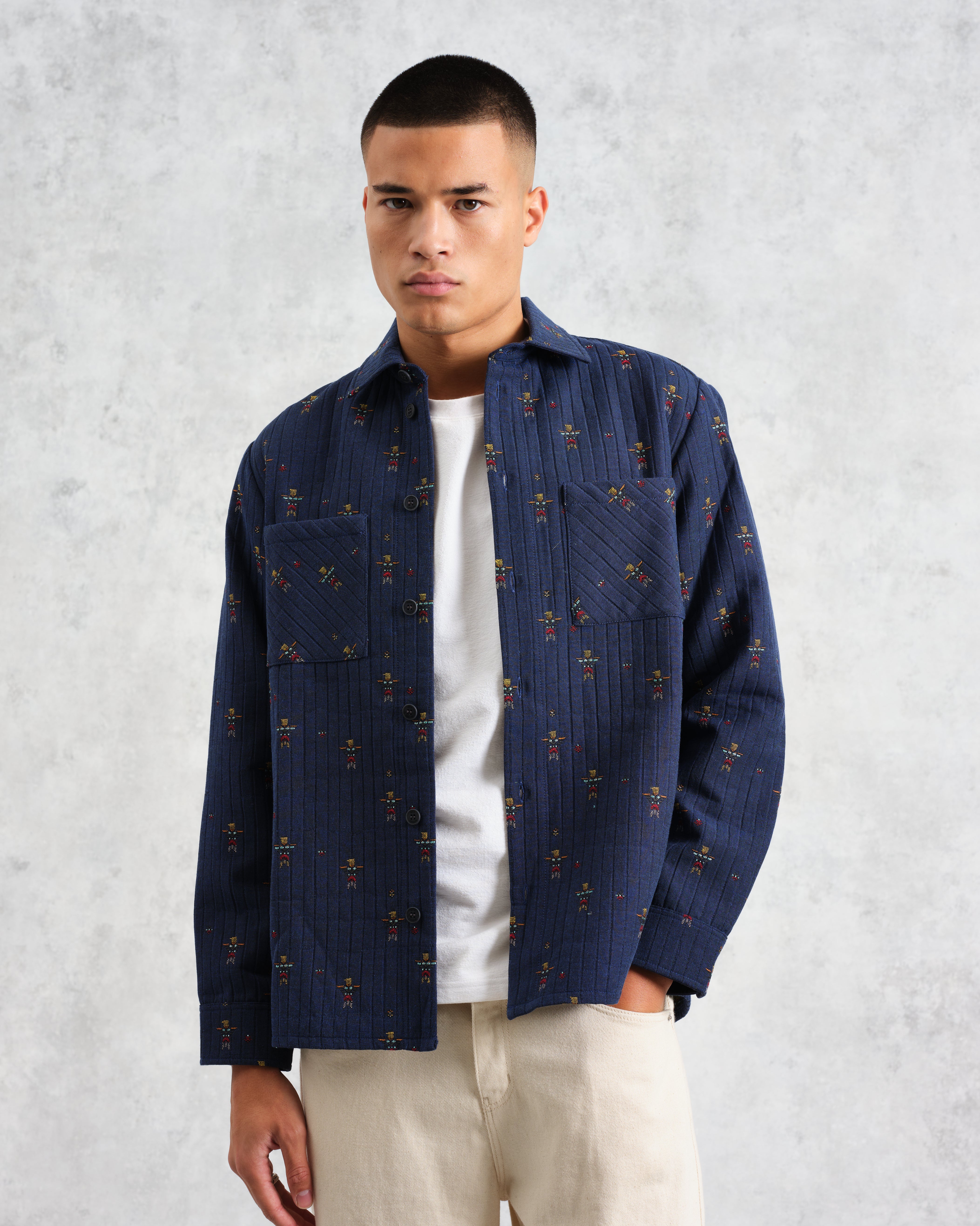 Whiting Overshirt Blue Totem Quilt - Image 2