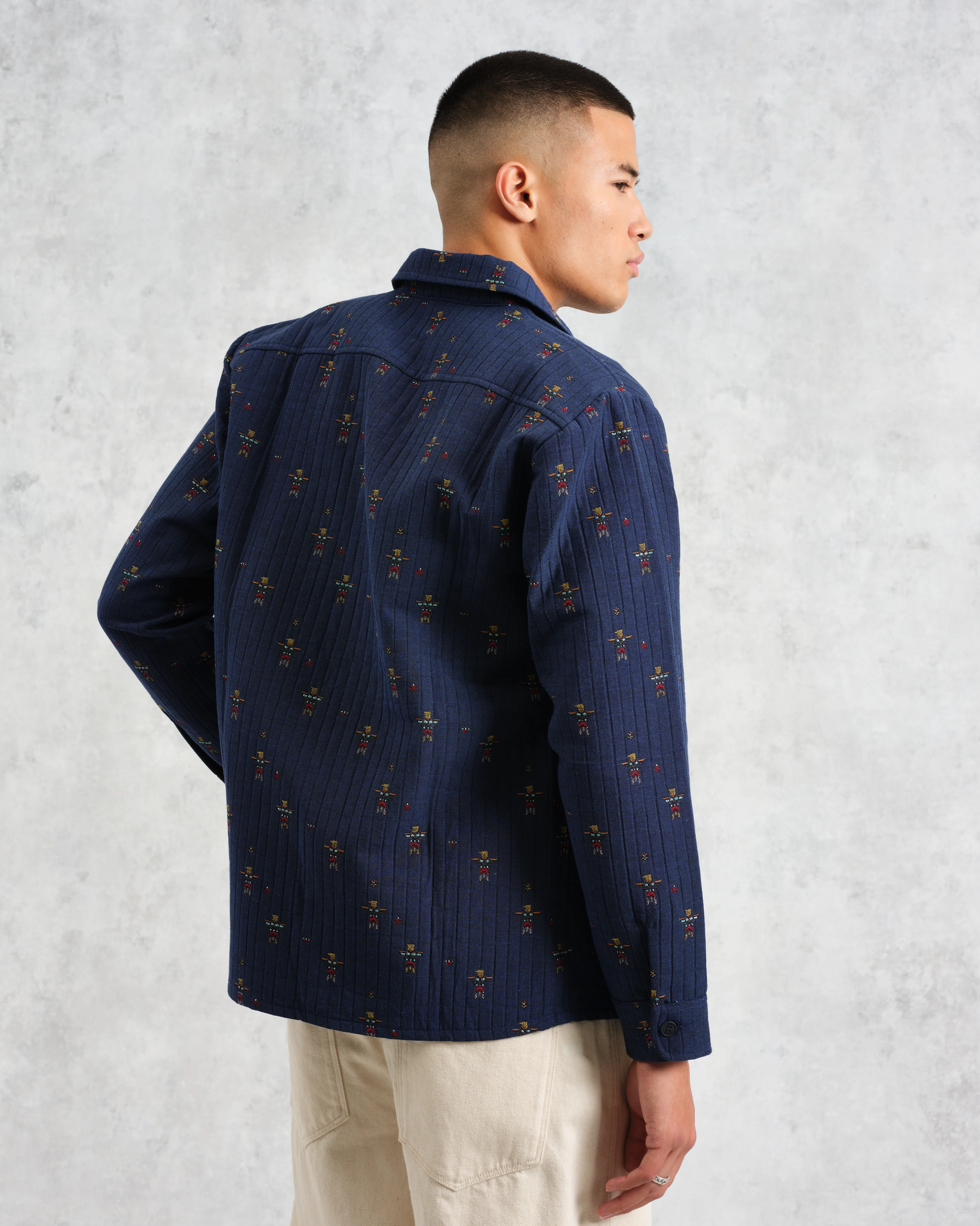 Whiting Overshirt Blue Totem Quilt - Image 7