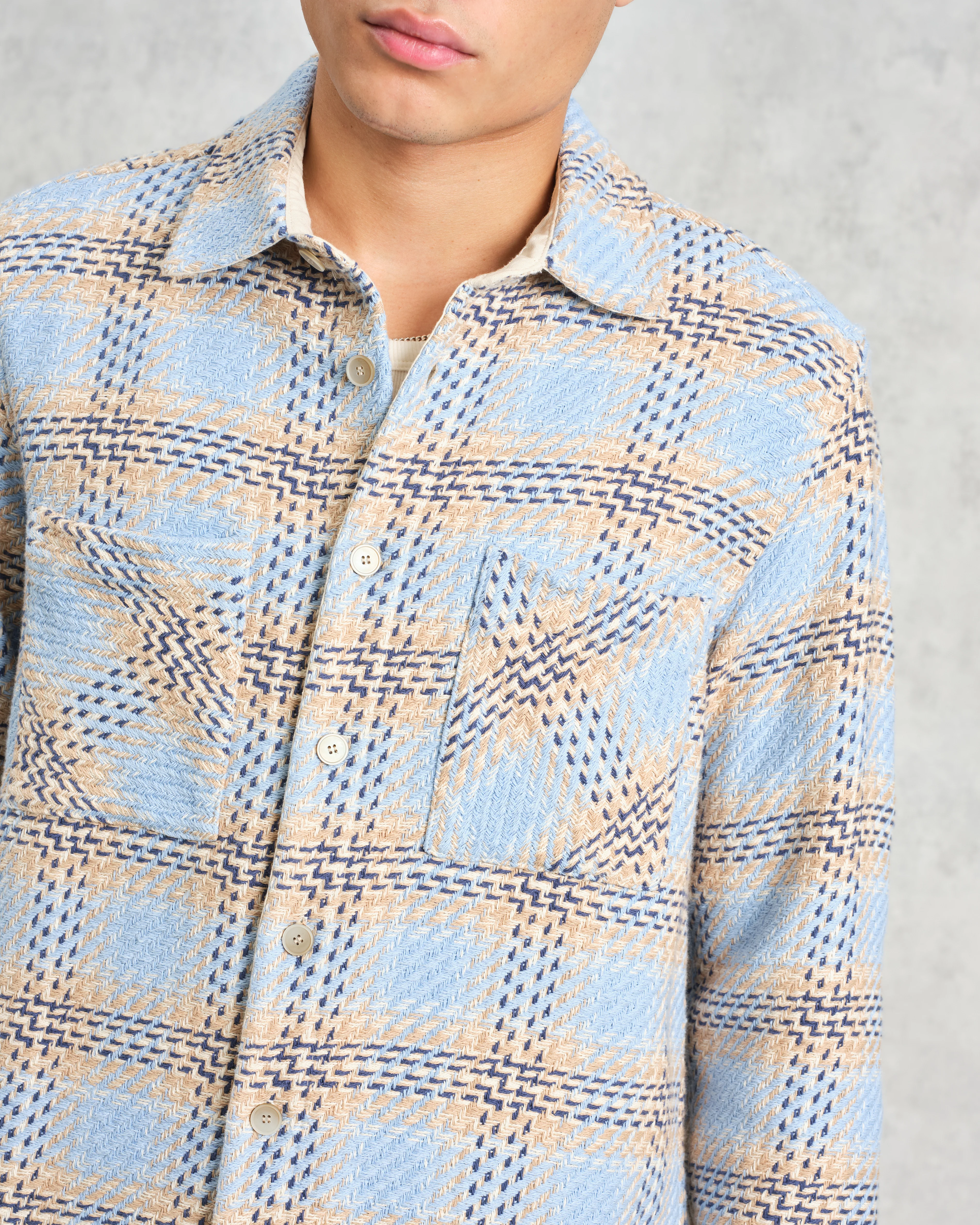 Whiting - Pale Blue Earl Check Overshirt - Image 3