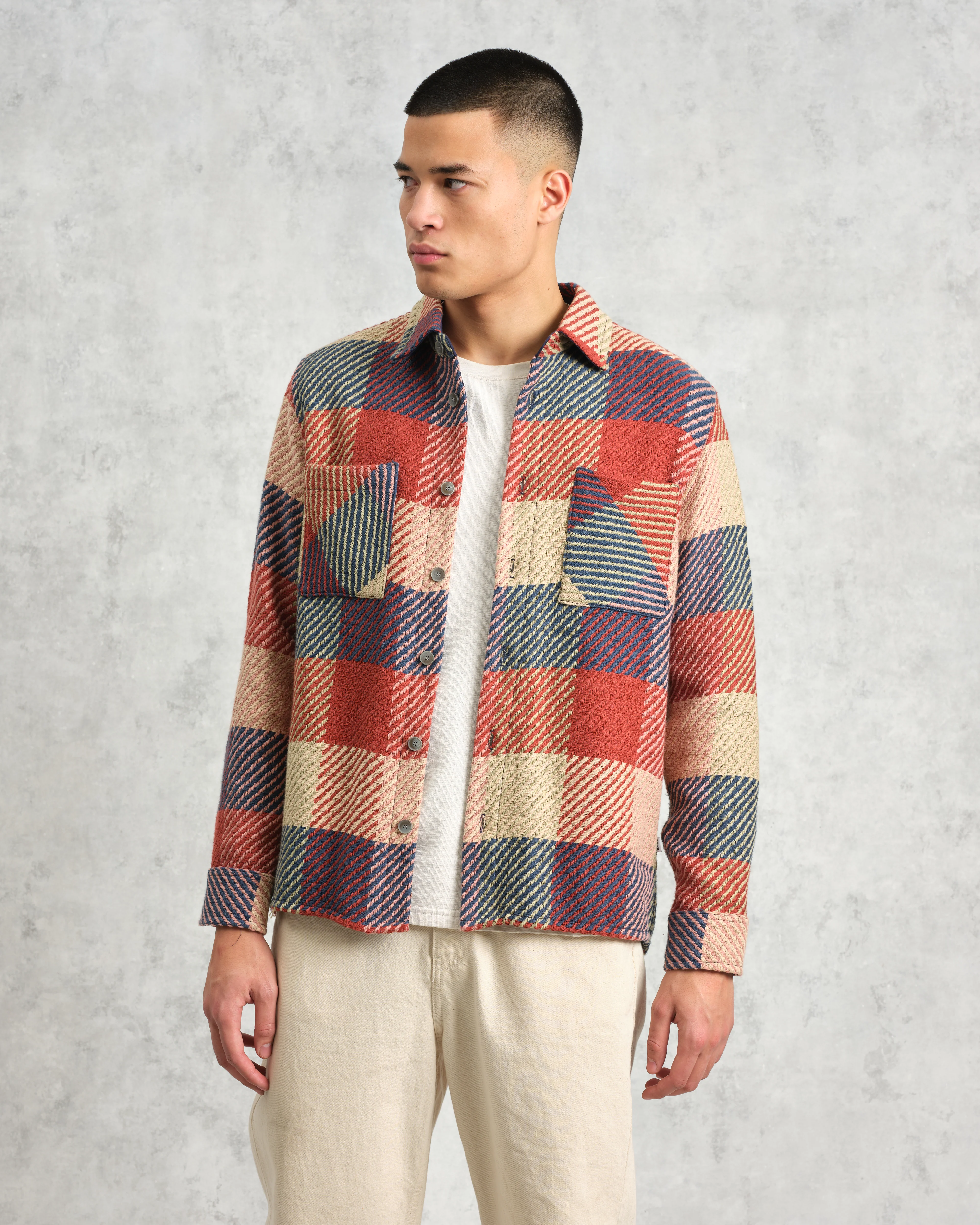 Whiting - Red And Multicolour Block Check Overshirt - Image 2