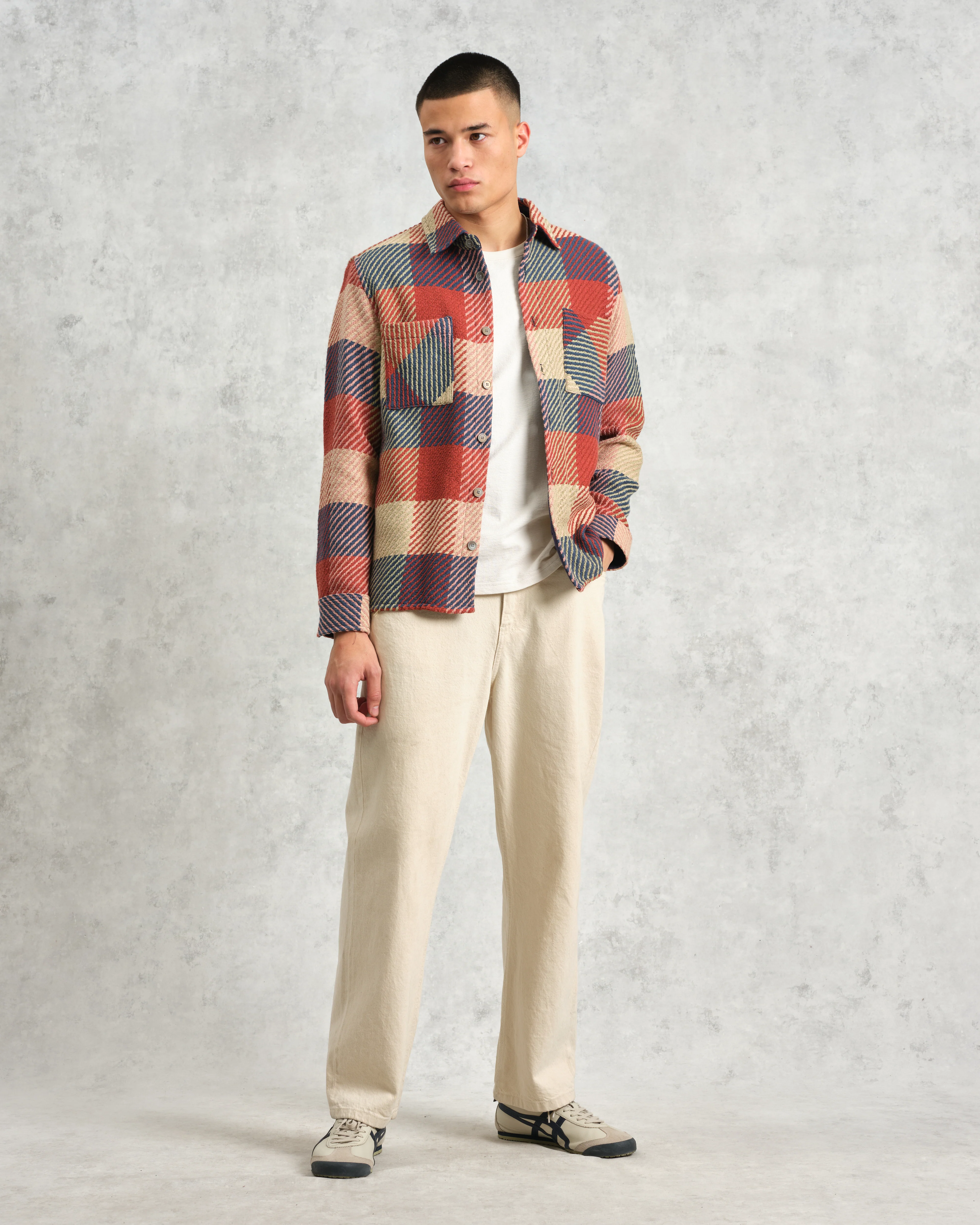 Whiting - Red And Multicolour Block Check Overshirt - Image 4
