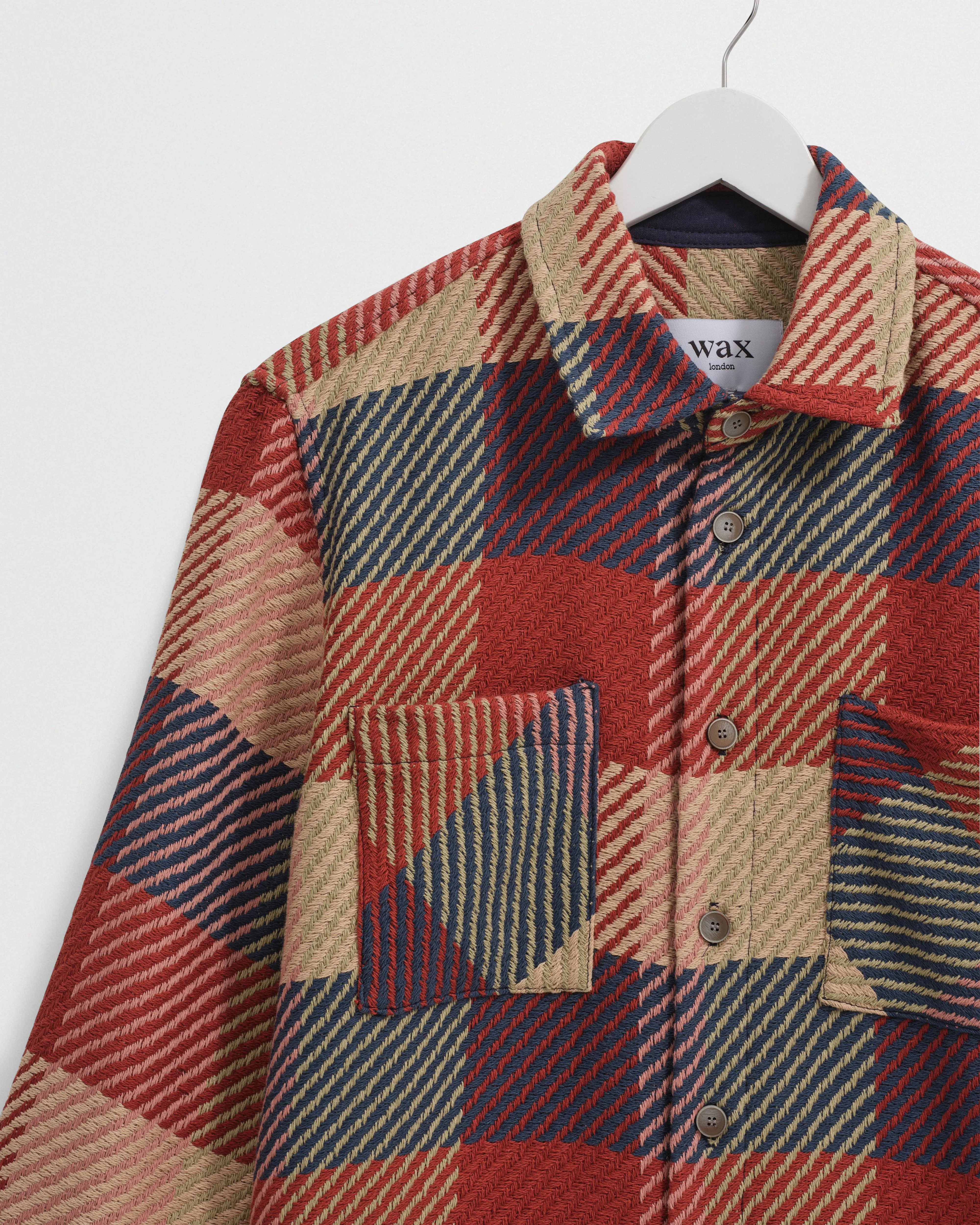 Whiting - Red And Multicolour Block Check Overshirt - Image 8