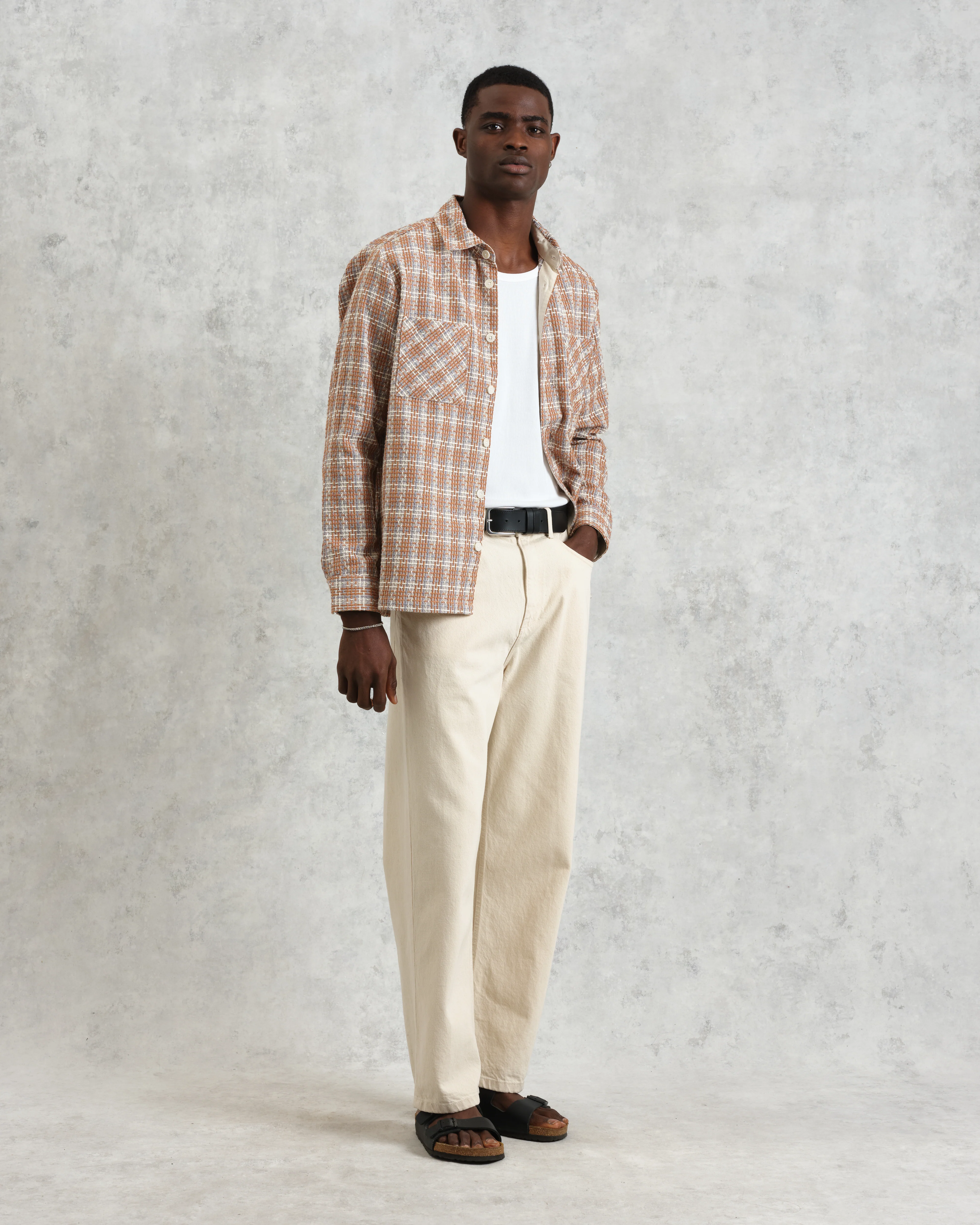 Whiting - Tan And Multicolour Ladder Check Overshirt - Image 4