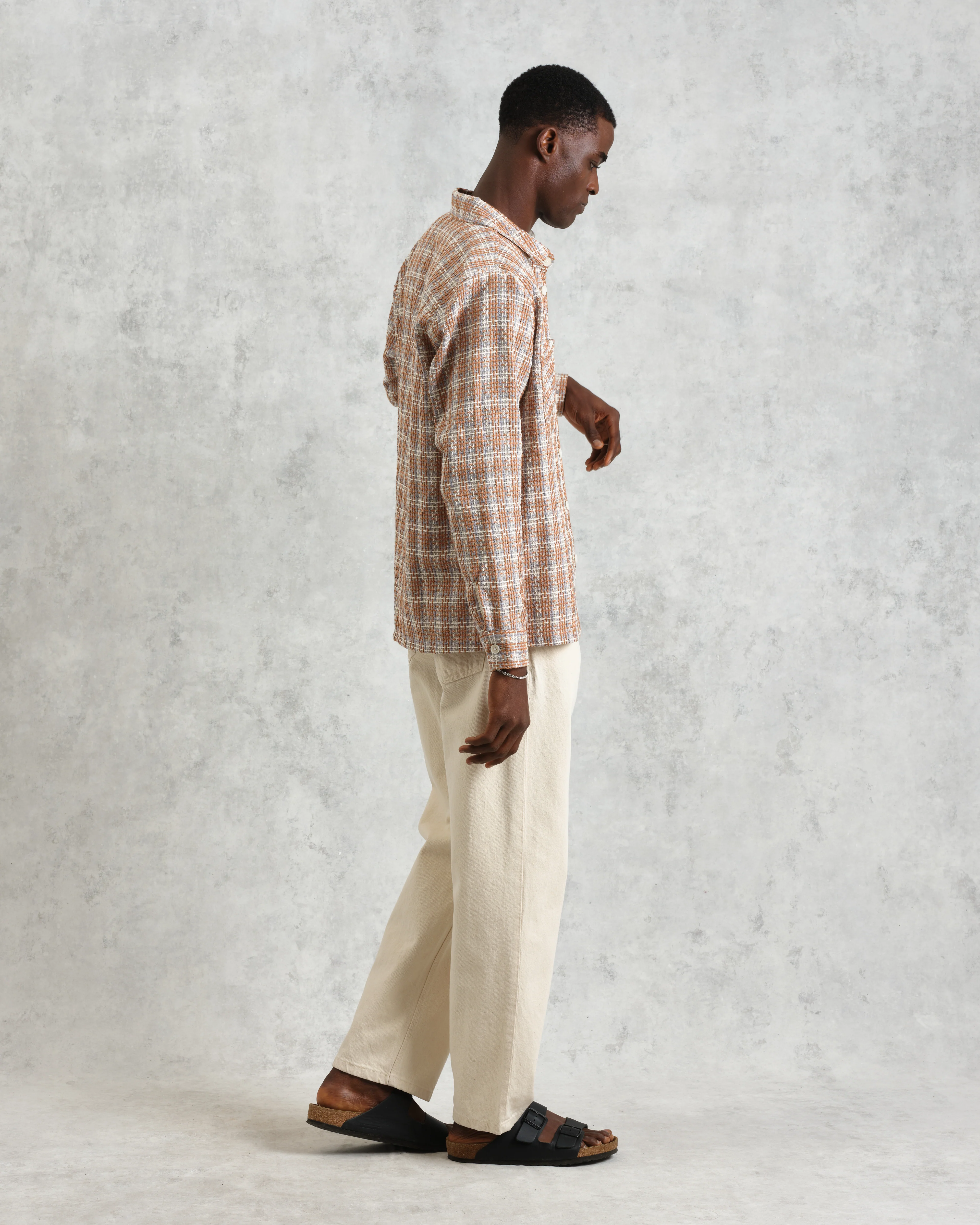 Whiting - Tan And Multicolour Ladder Check Overshirt - Image 5