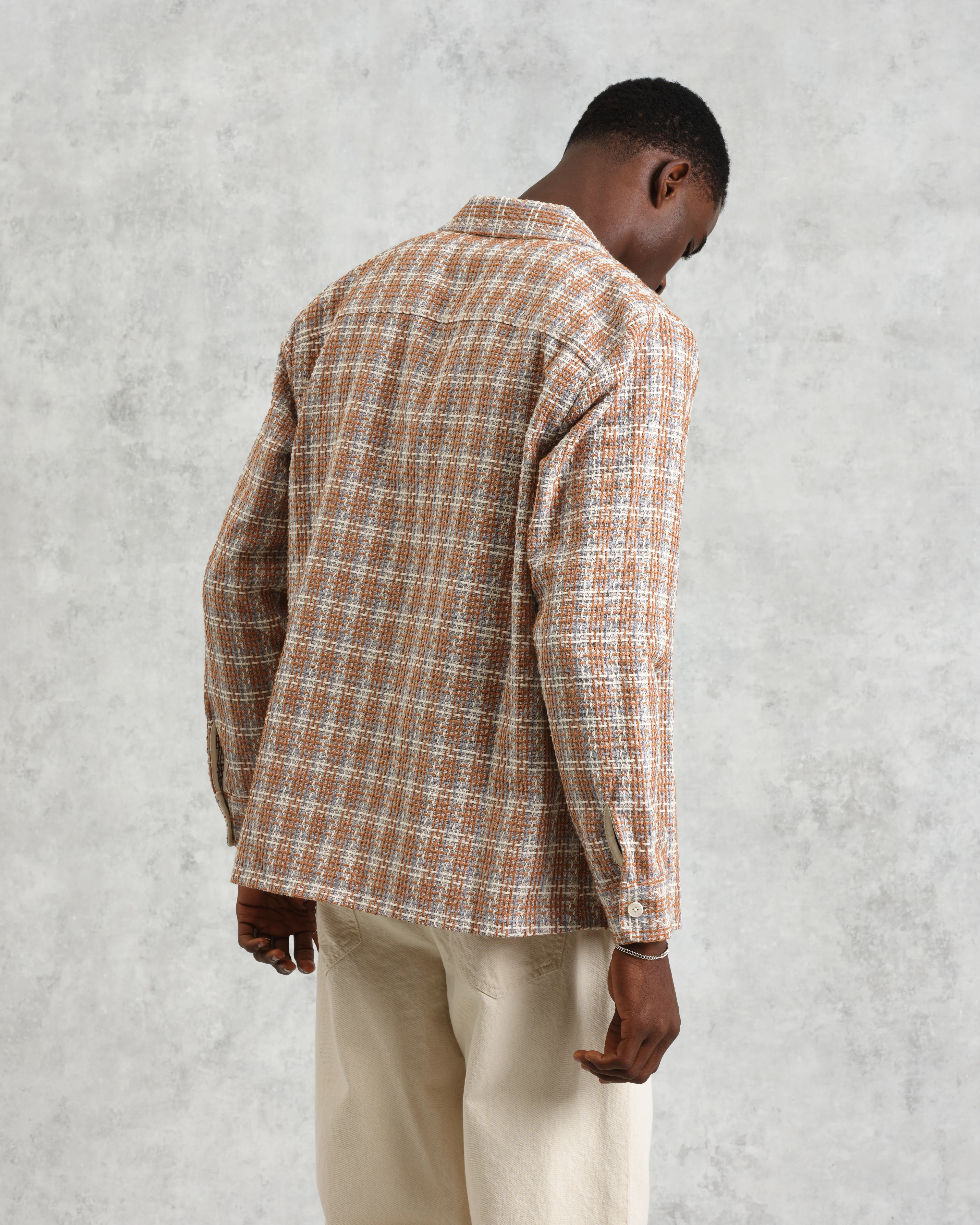 Whiting - Tan And Multicolour Ladder Check Overshirt - Image 7