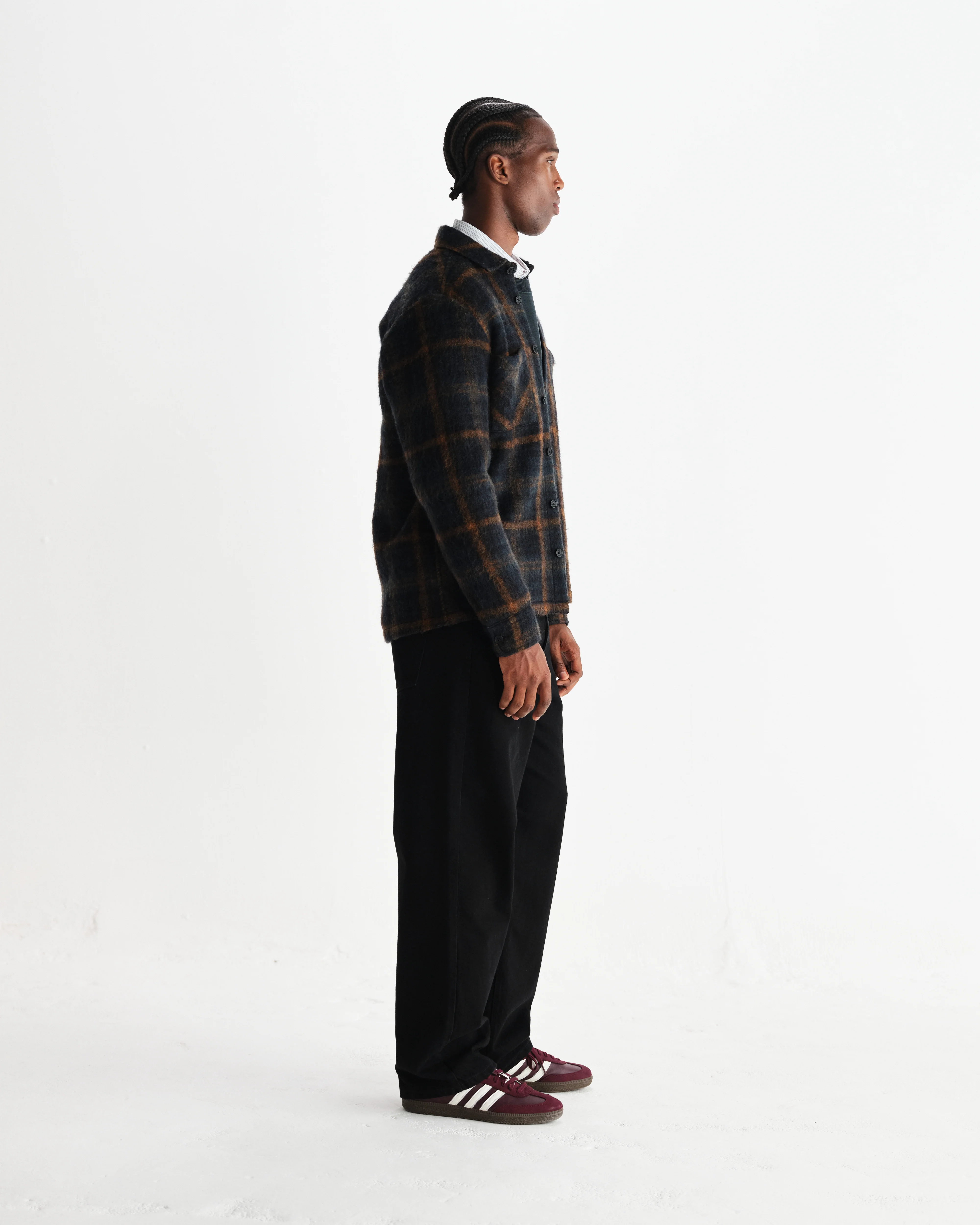 Whiting - Teal And Orange Drawn Check Wool Overshirt - Image 5