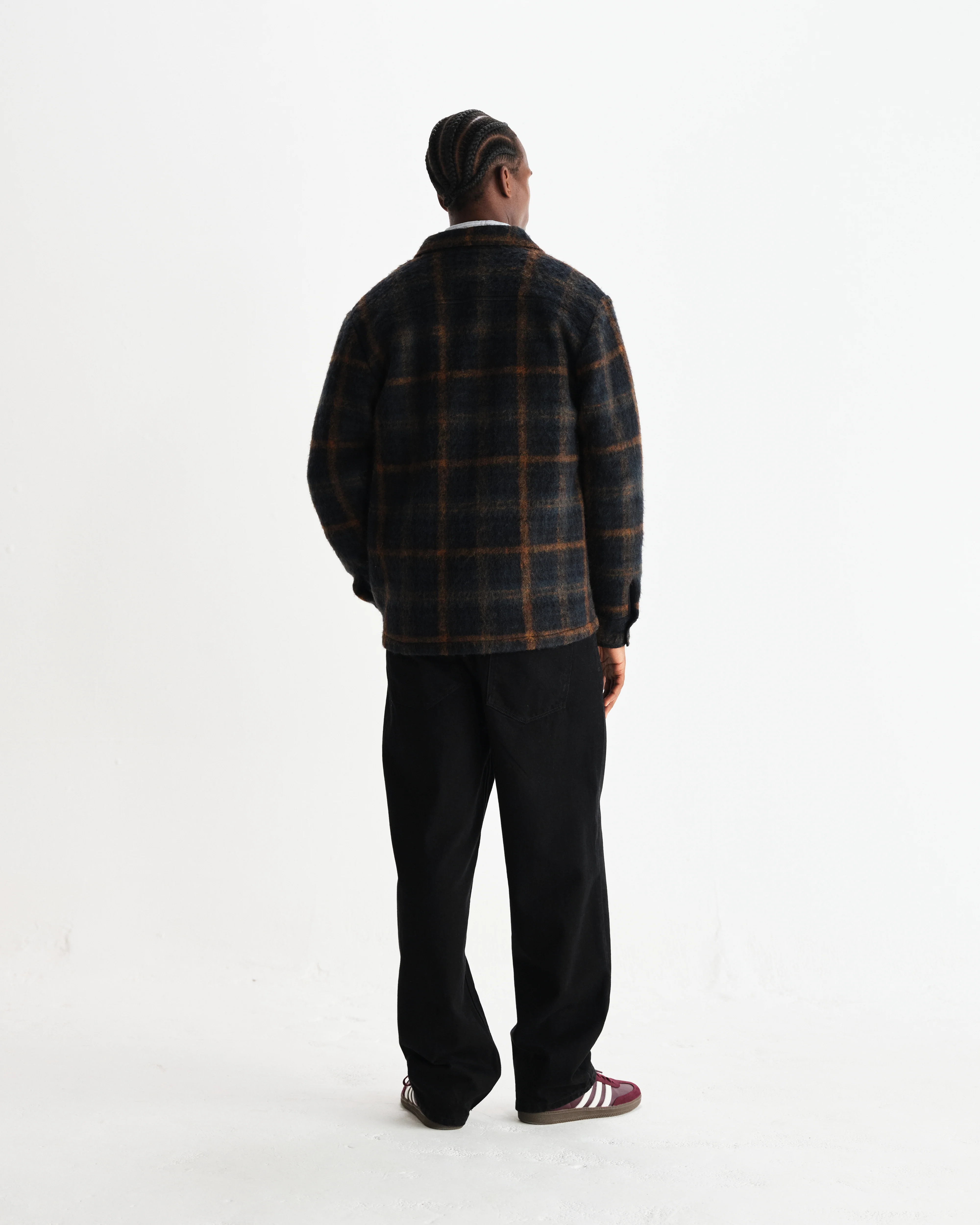 Whiting - Teal And Orange Drawn Check Wool Overshirt - Image 6