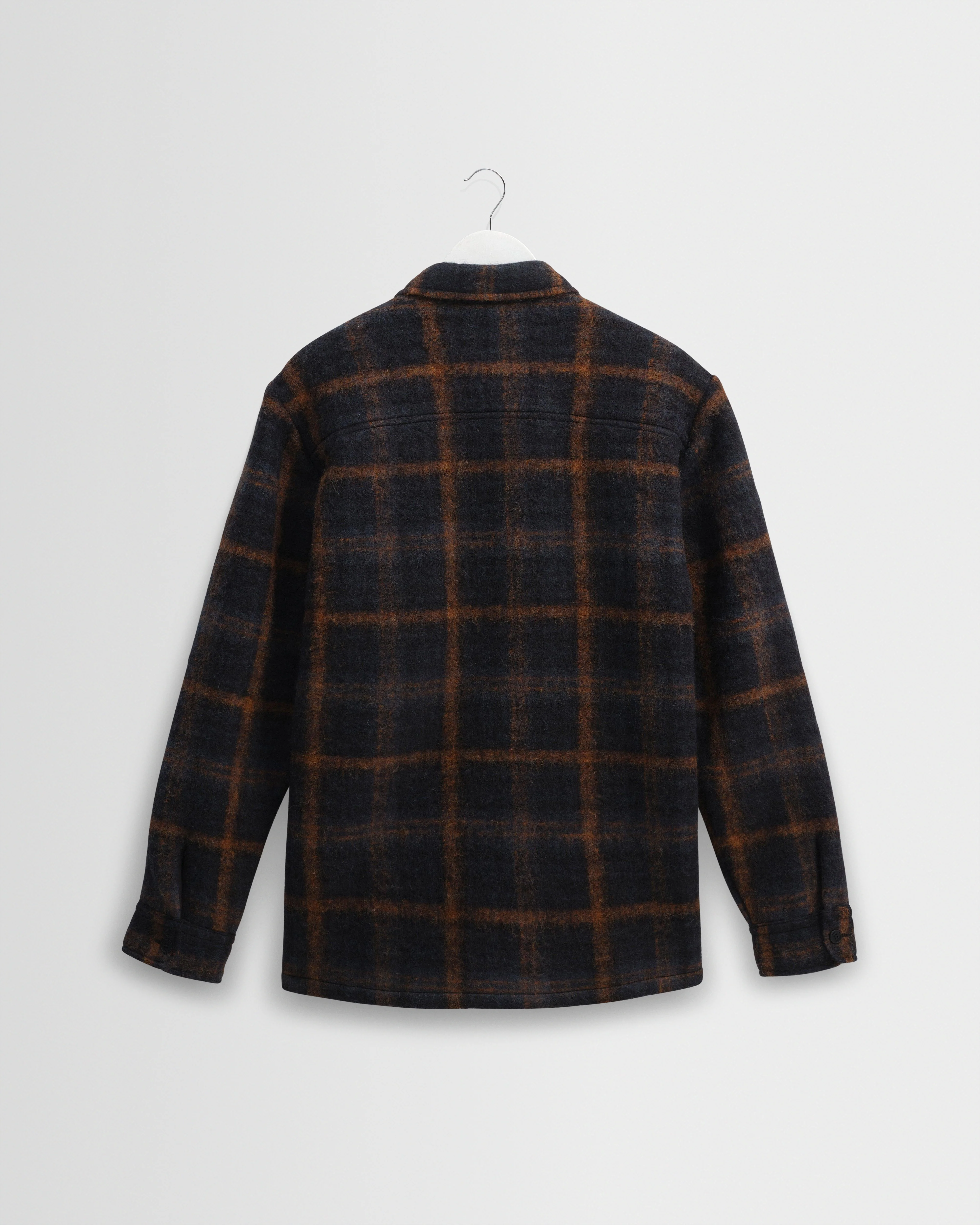 Whiting - Teal And Orange Drawn Check Wool Overshirt - Image 8