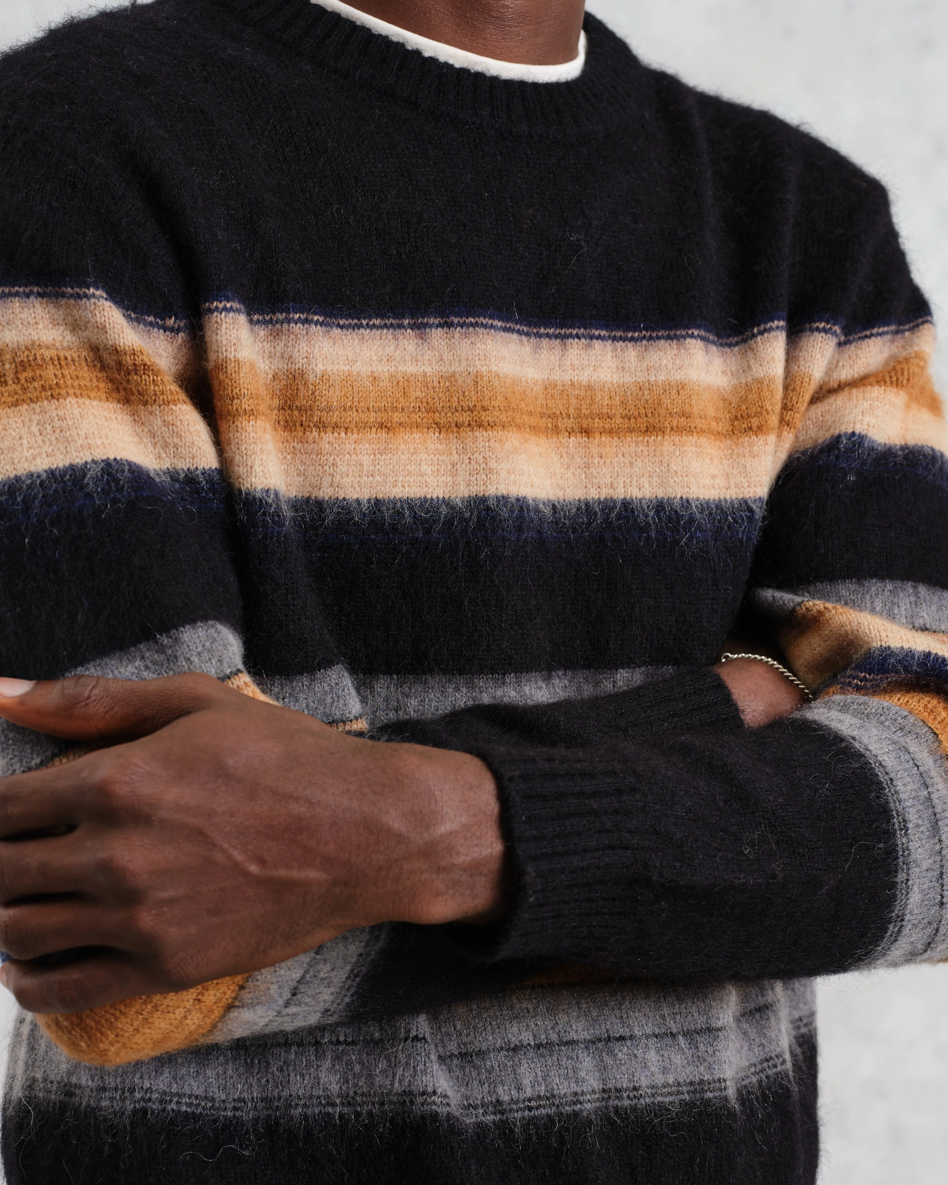 Wilde - Black Brush Stripe Wool Jumper - Image 3