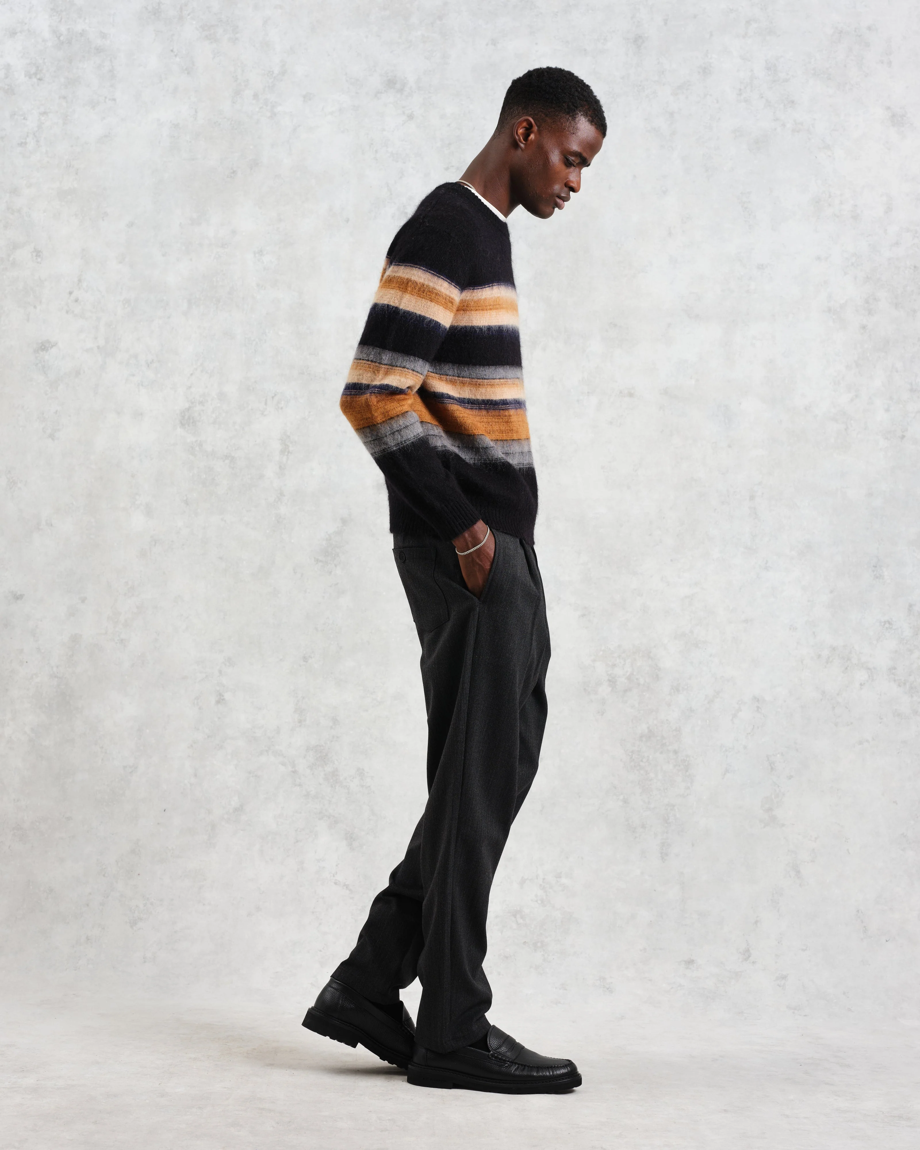 Wilde - Black Brush Stripe Wool Jumper - Image 5